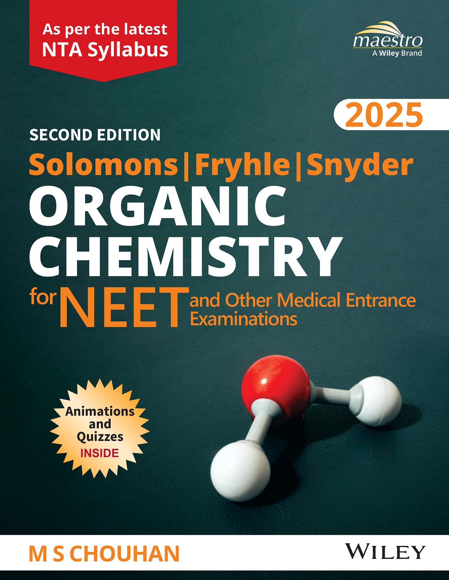 Wileys Solomons, Fryhle, Snyder Organic Chemistry for NEET and other Medical Entrance Examinations, 2nd, 2025