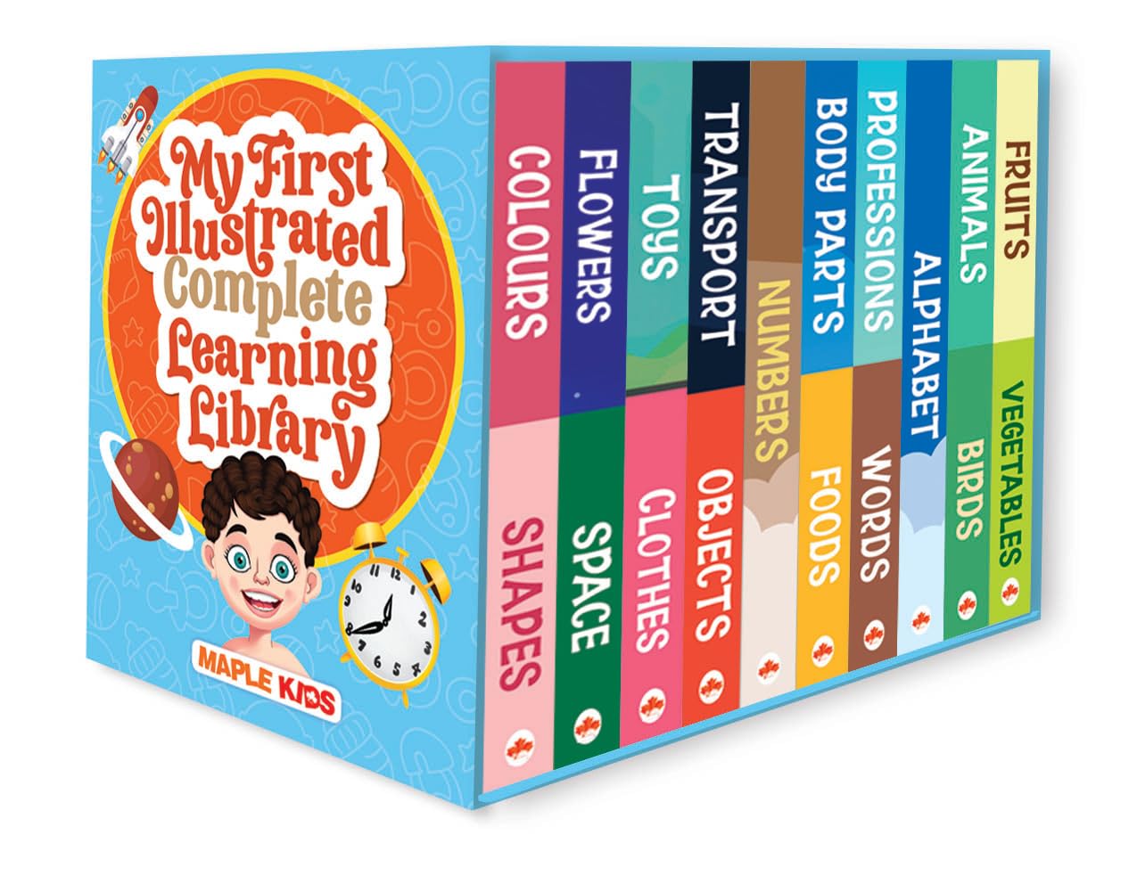 My First Learning Library for Kids  Boxset of Board Books  18 Subjects (Illustrated)  Gift Set for Kids  Alphabet, Numbers, 