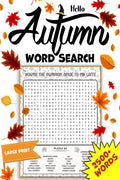 Autumn Word Search: 2500+ Large Print Word Search Puzzle Book, Fall Word Search for Adults, Teens & Seniors