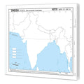SMALL  100 INDIA PHYSICAL OUTLINE MAP FOR SCHOOL | 100 Blank Outline Maps for Mapping Activities and Projects