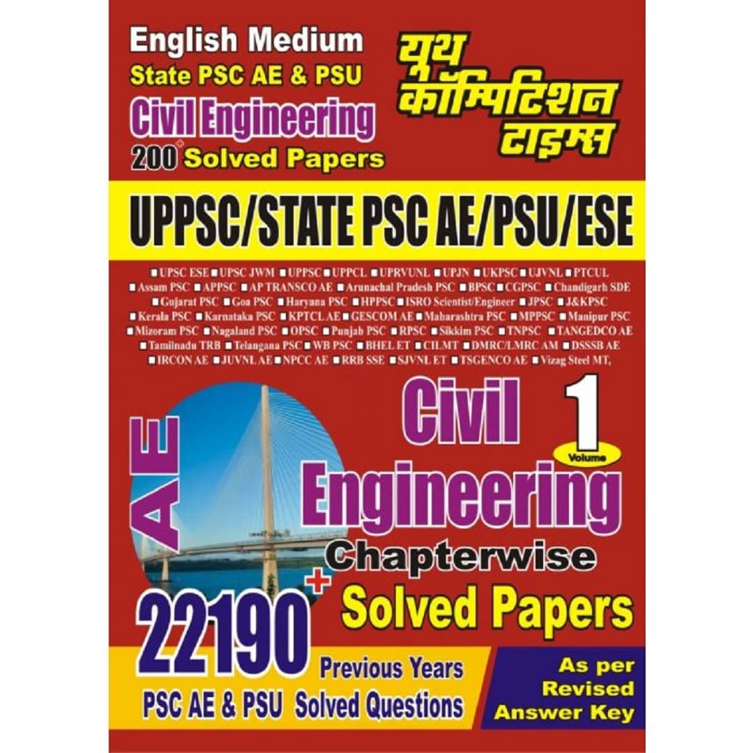 Youth Competition TIMES UPPSC State PSC PSU ESE Assistant Civil Engineering AE VOL1 Solved Papers