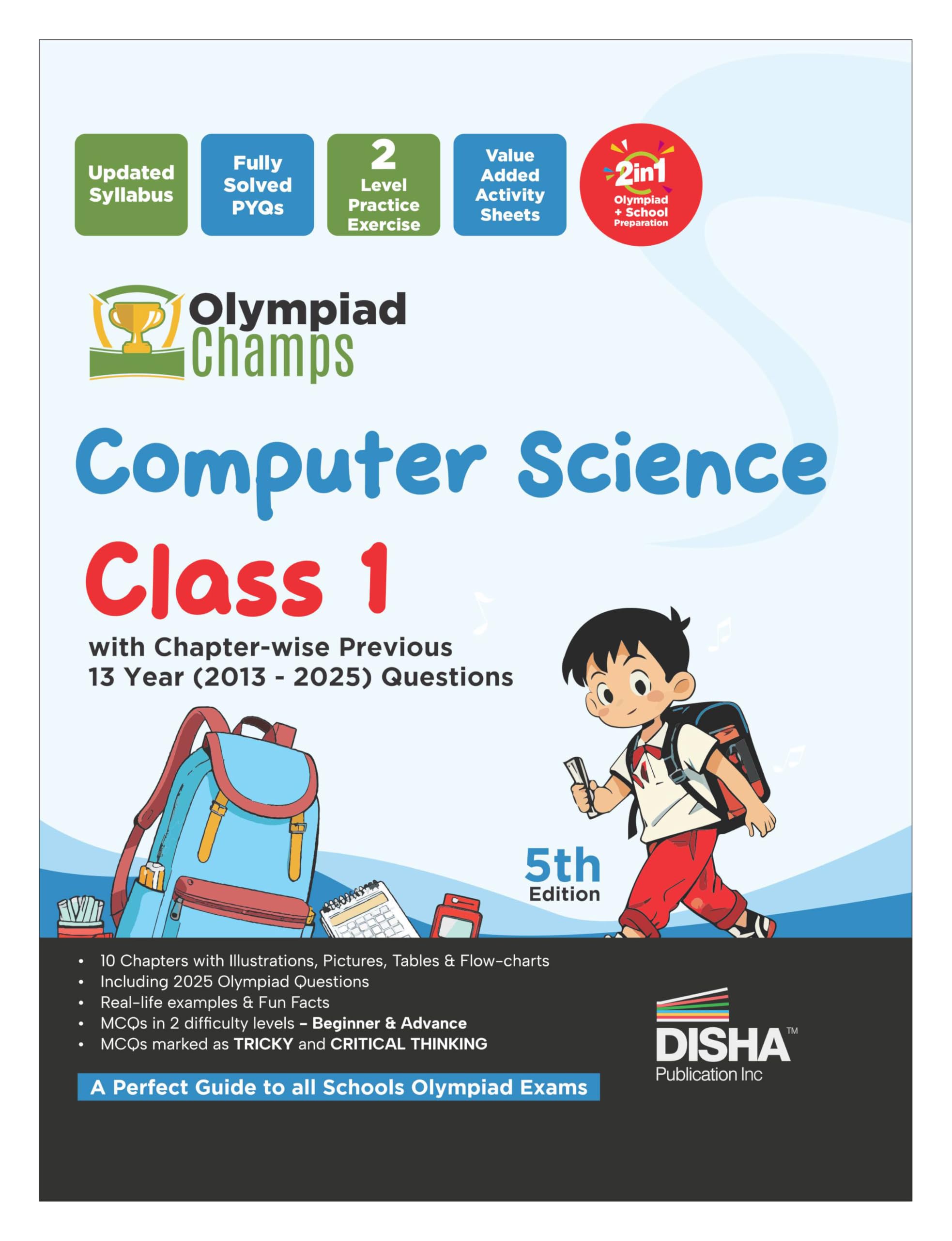 Disha Olympiad Champs Computer Science Class 1 with Chapterwise Previous 13 Year (2013  2025) Questions 5th Edn | Cyber/ Infor