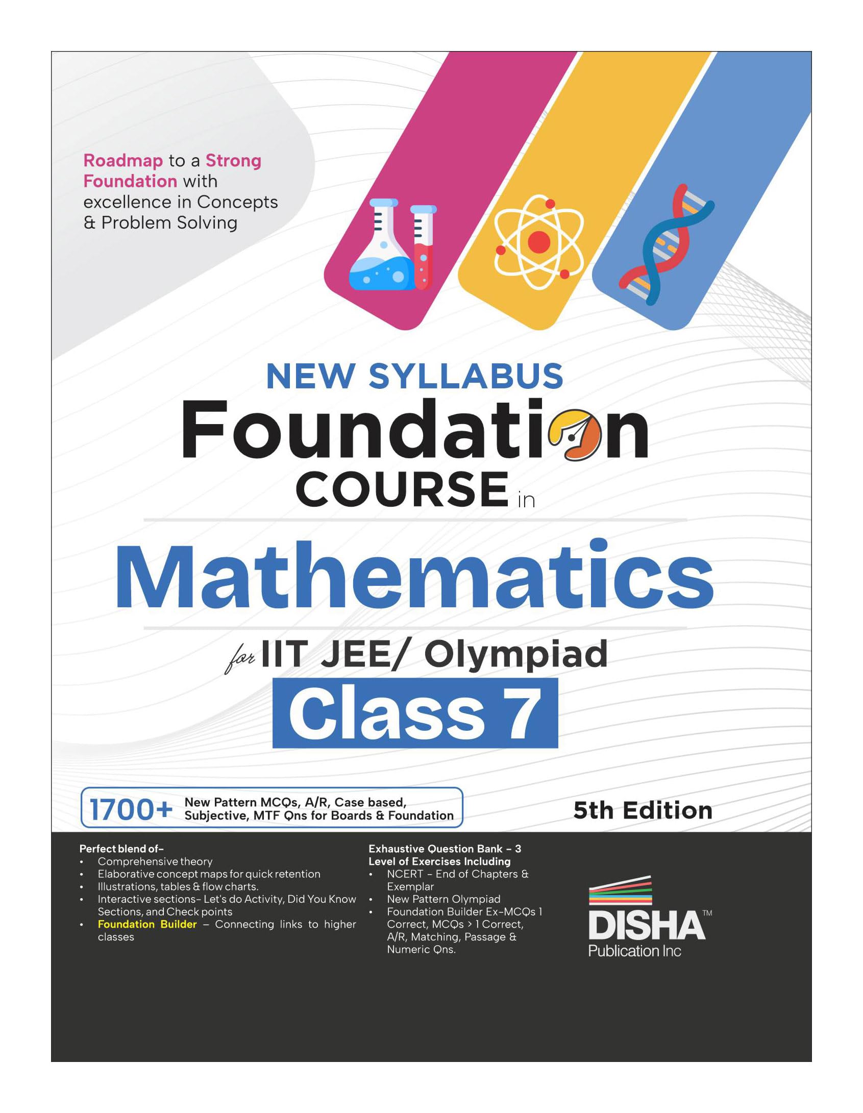 Disha New Syllabus Foundation Course In Mathematics Class 7 For Jee/ Olympiad Exams 5Th Edition | New Ncert Concepts | Advance P