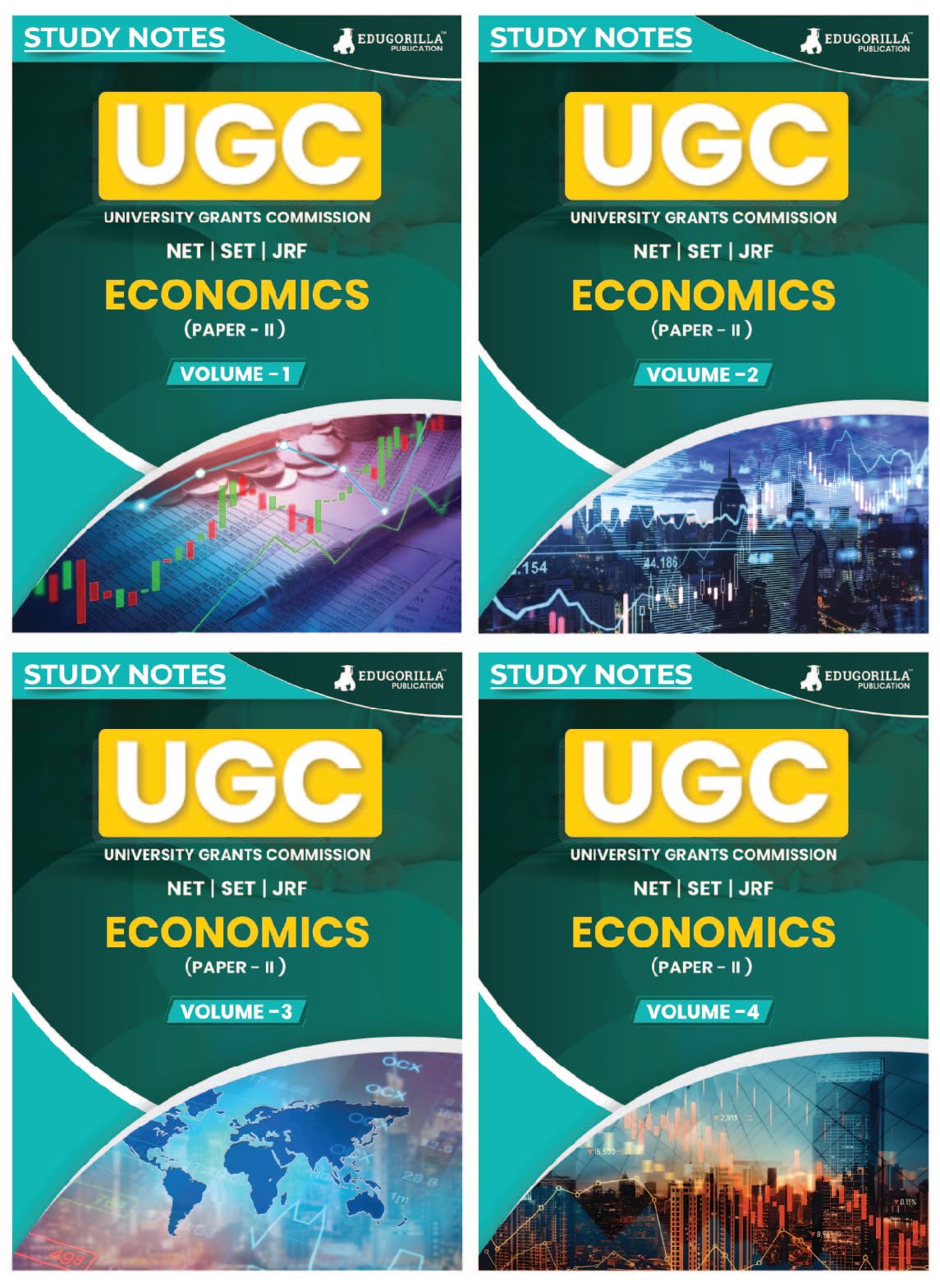 Ugc Net Paper Ii Economics Study Notes Combo (Set Of 4 Books) | Complete Preparation Kit With TopicWise Notes And Solved Mcqs