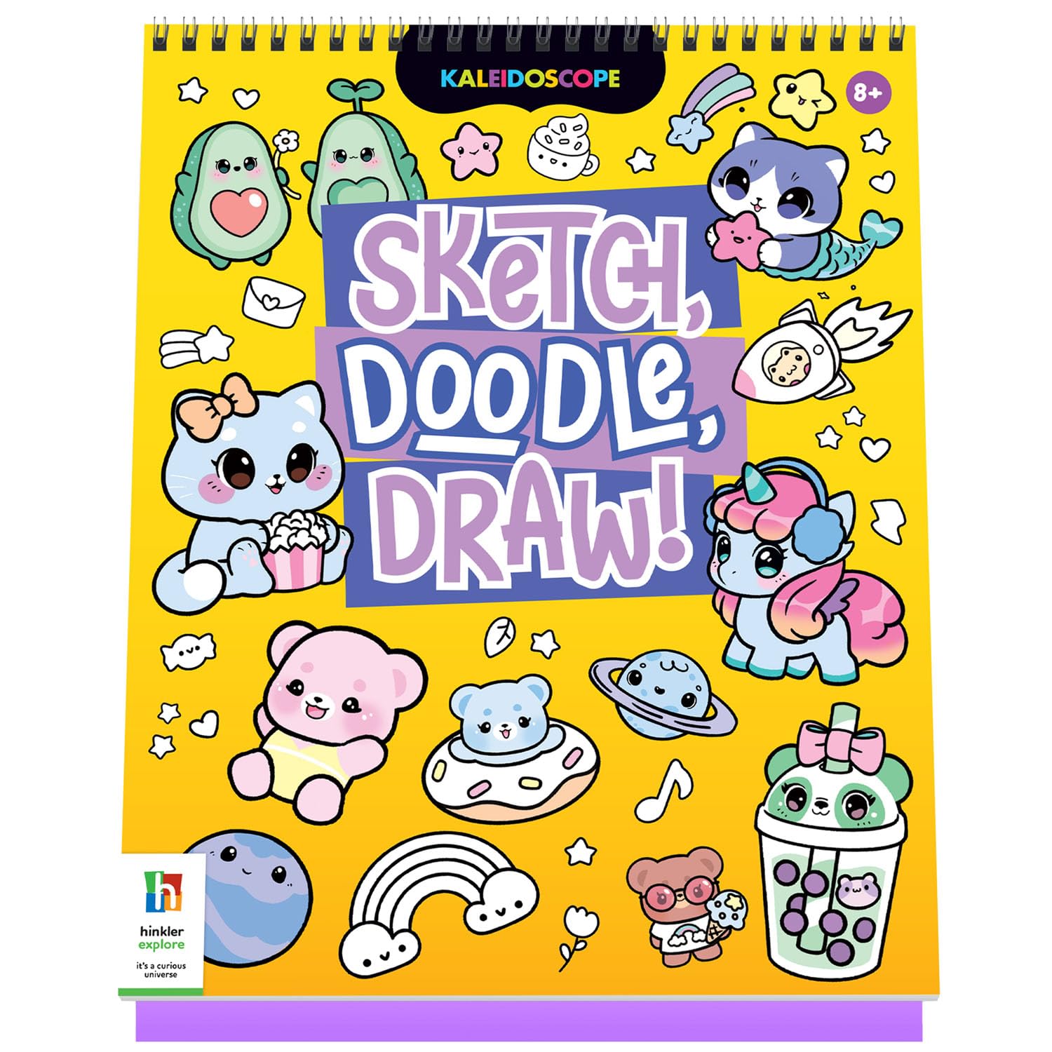 Kaleidoscope Sketch Doodle Draw! Kawaii | Colouring Activity Book | Doodling Art | Kawaii Art | Drawing Activity | 812 Years