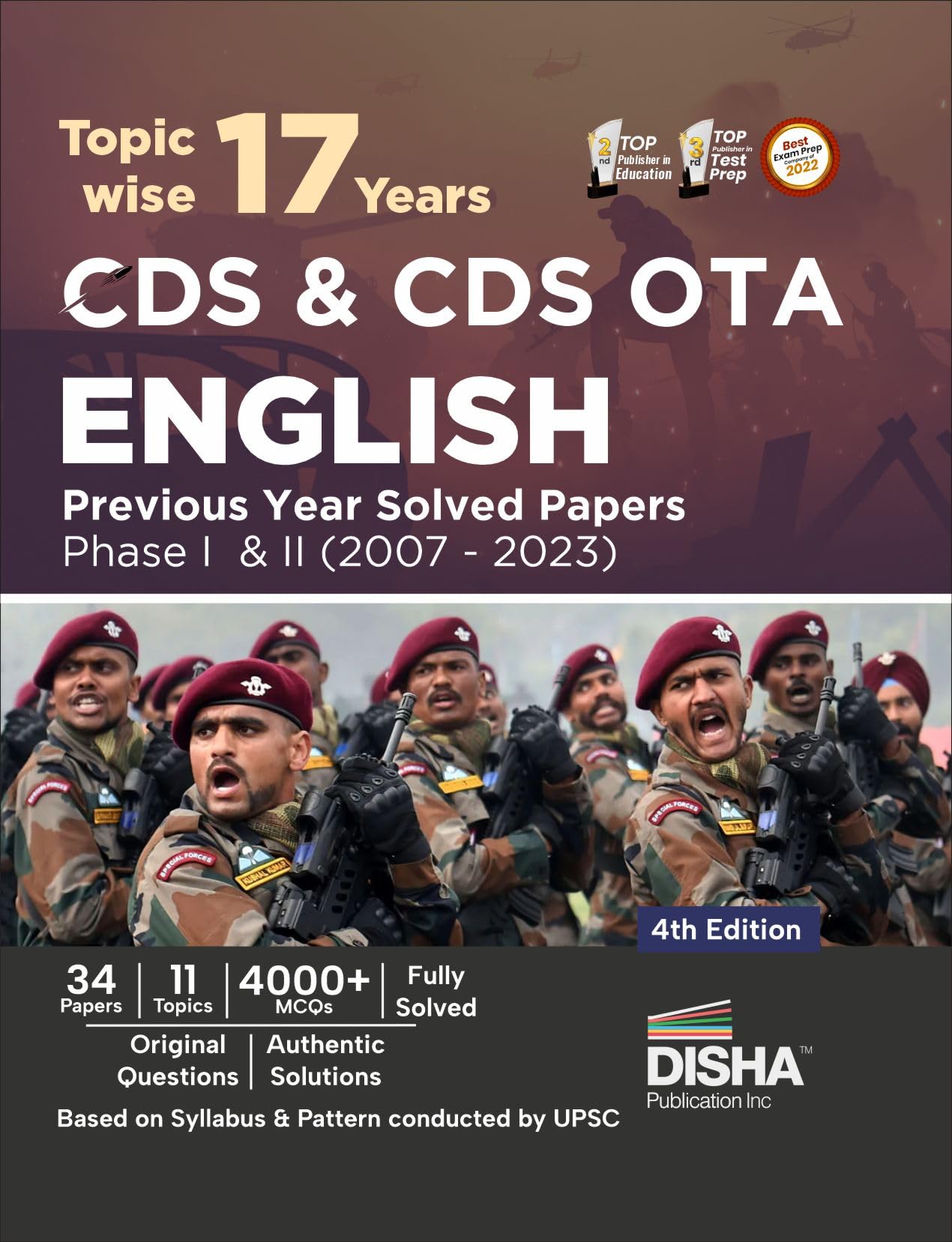 TopicWise 17 Cds & Cds Ota English Previous Year Solved Papers Phase I & Ii (2007  2023) 4Th Edition | Combined Defence Servic