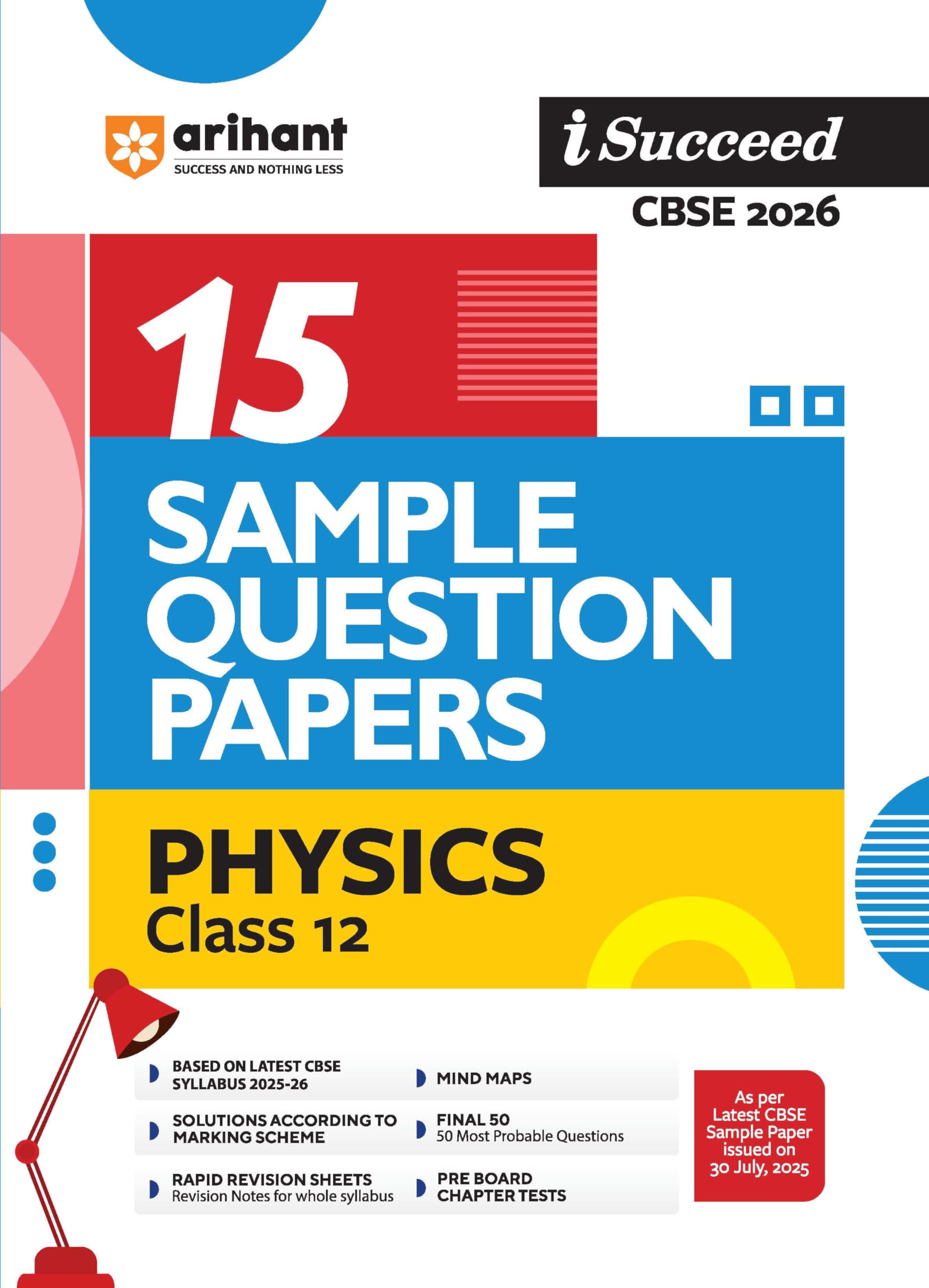 Arihant I Succeed Cbse Sample Question Papers Class 12 Physics Exam 2026 | 15 Sample Papers | Based On Latest Cbse Specimen Pape