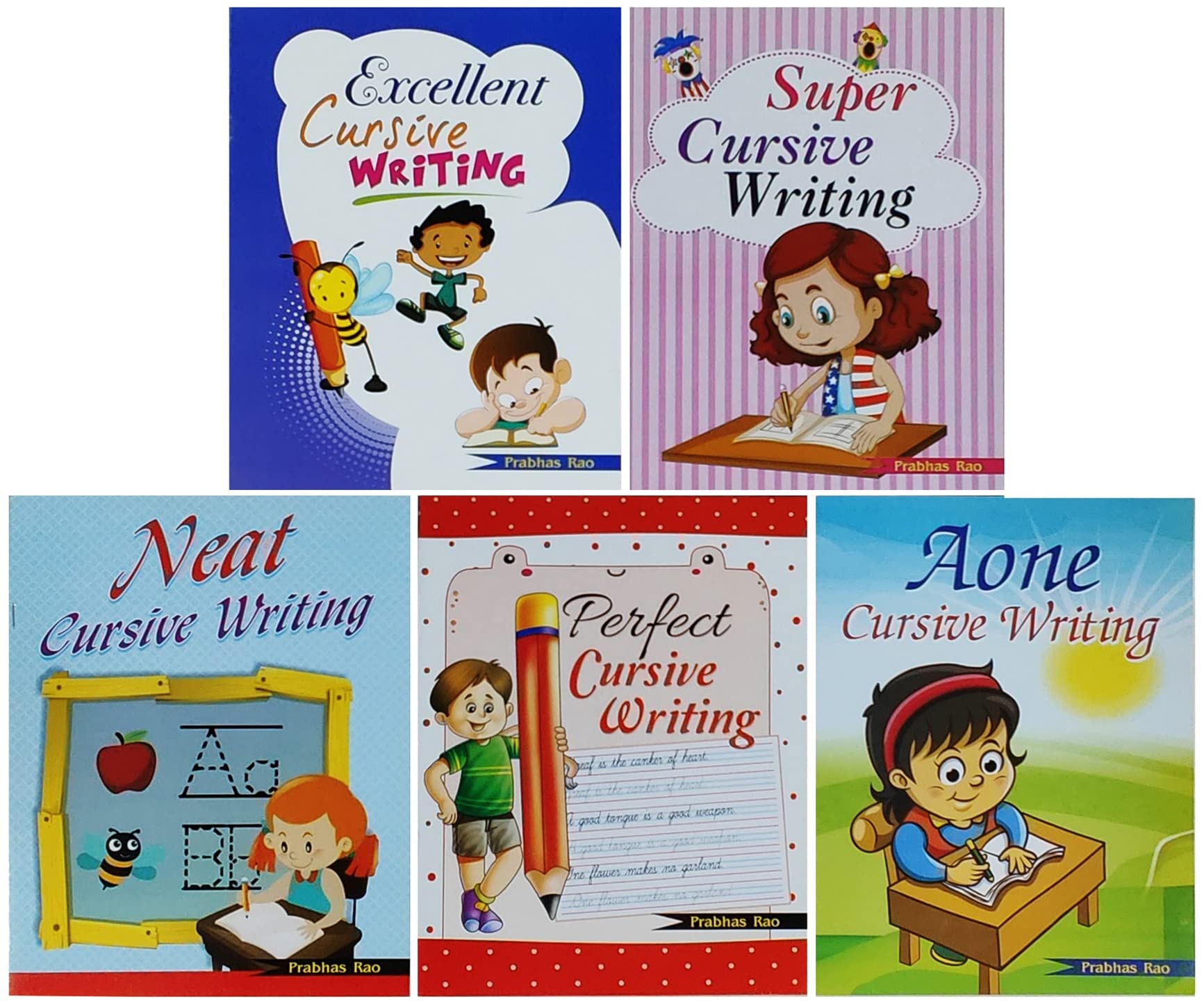 English Cursive Writing Books (Set of 5 Books) (Handwriting Practice Books)  Small Letters, Capital Letters, Joining Letters, S