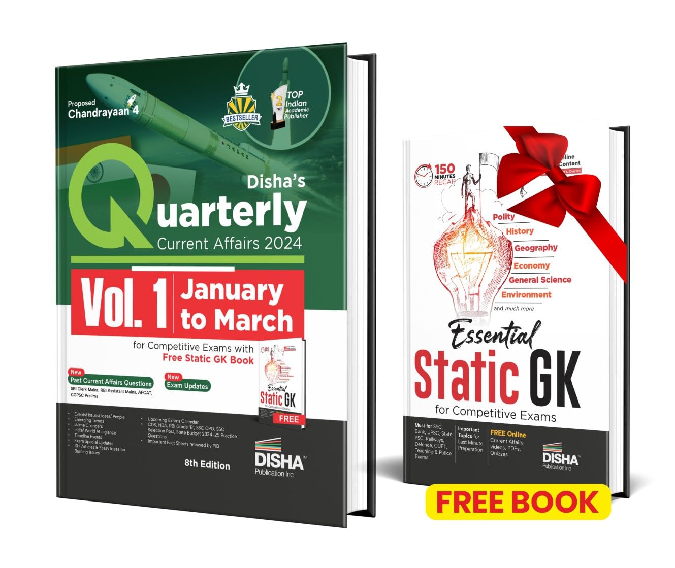 DishaS Quarterly Current Affairs 2024 Vol. 1 (January To March) For Competitive Exams With Free Static Gk Book 8Th 4 Color Edi