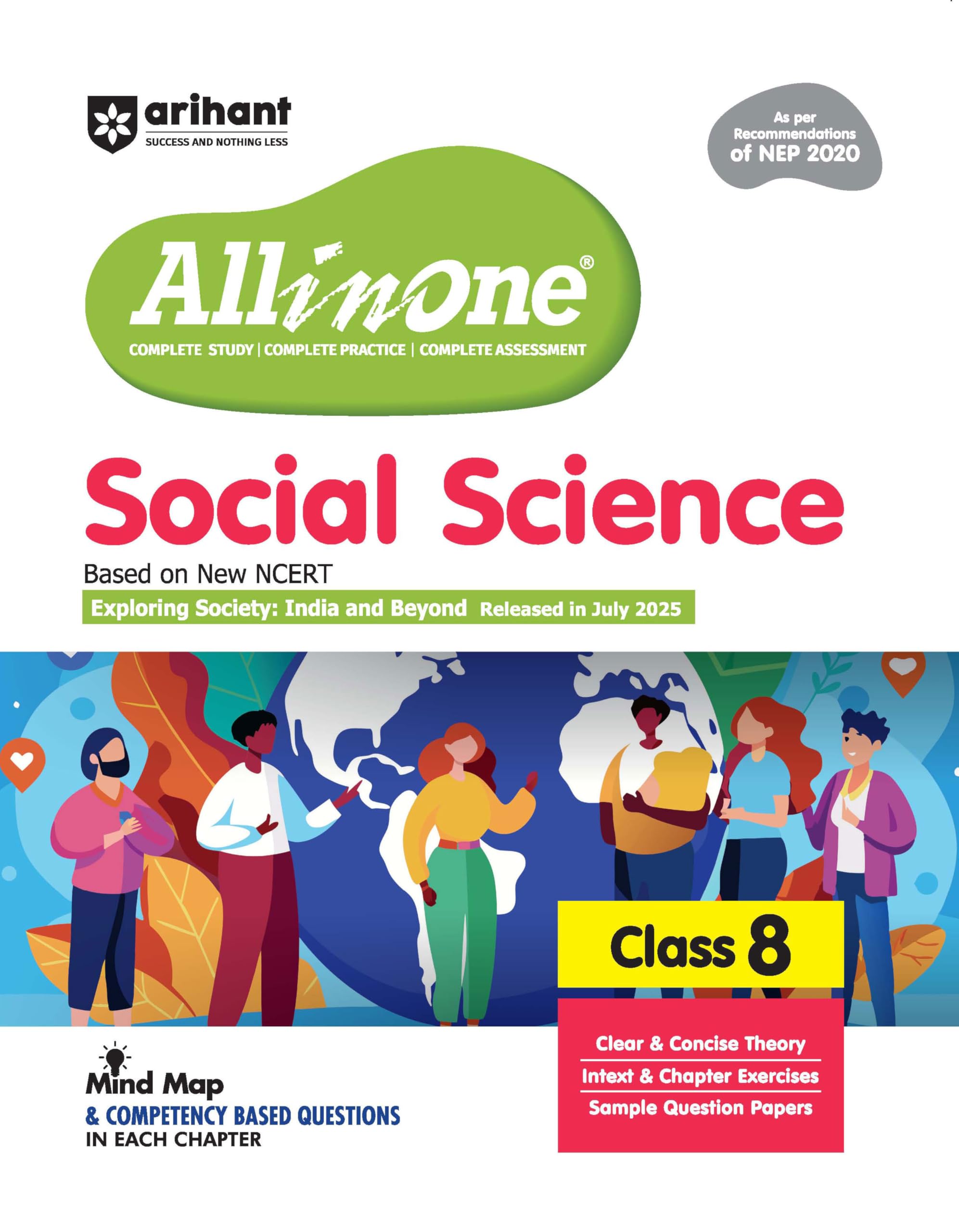 Arihant All In One Social Science Class 8 Book 2025 | Ncert Textbook Based | Exploring Society: India And Beyond | Complete Stud