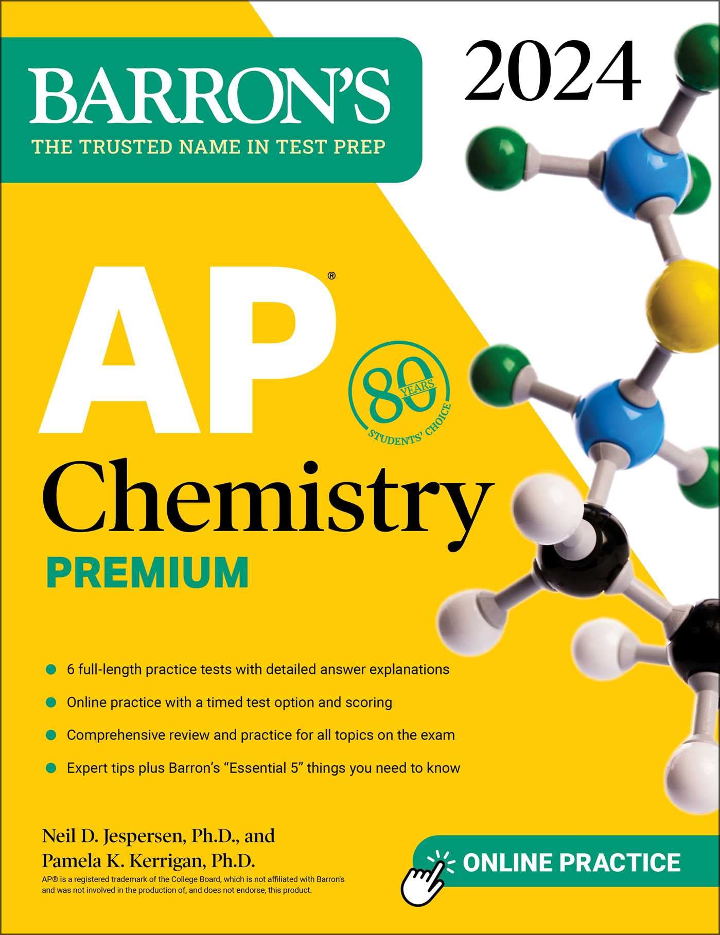 AP Chemistry Premium, 2024: 6 Practice Tests + Comprehensive Review + Online Practice (Barrons AP Prep)