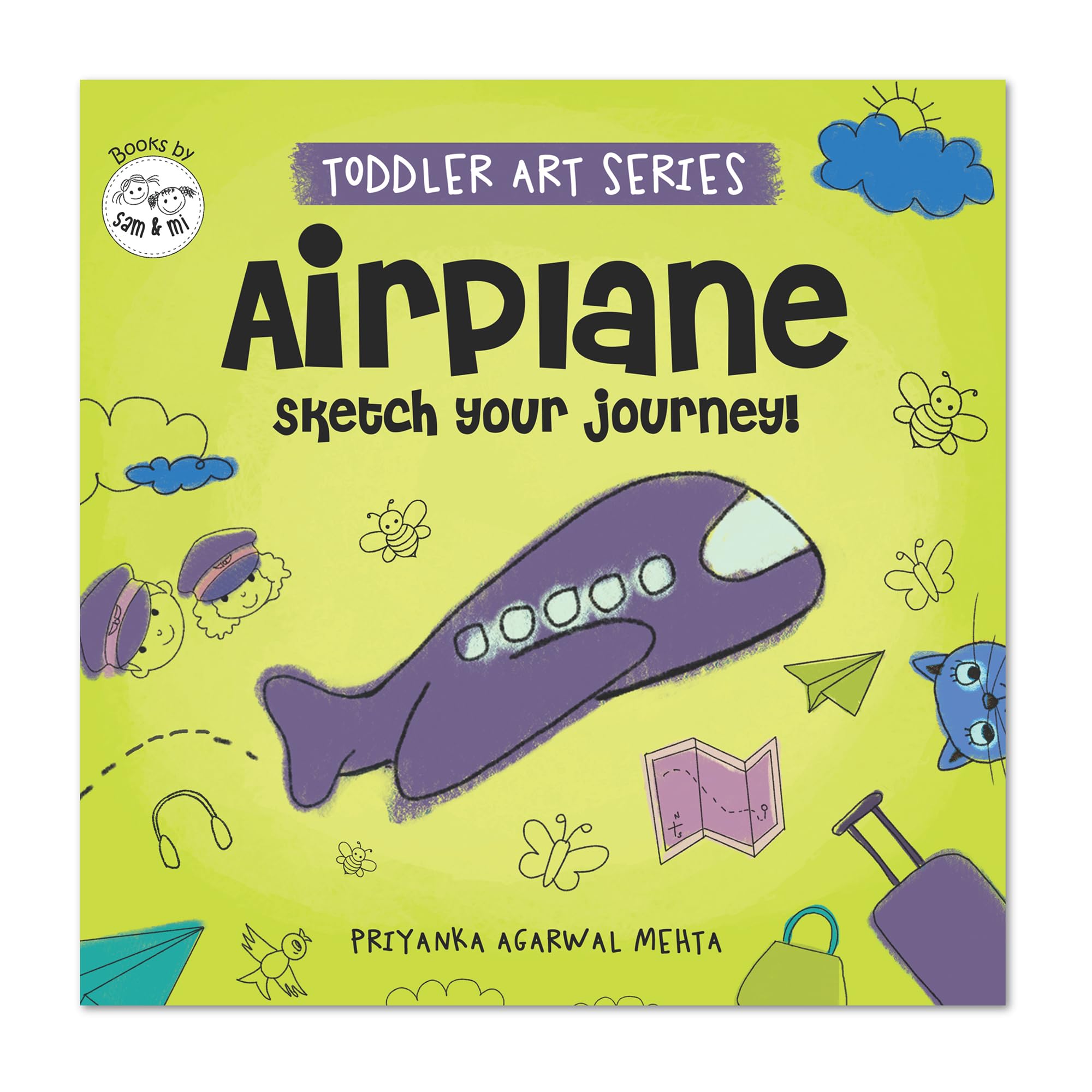 Airplane Doodles | Toddler Art Series by SAM & MI | Fun Drawing & Activity Book for Kids Ages 36 | ScreenFree Preschool Learnin