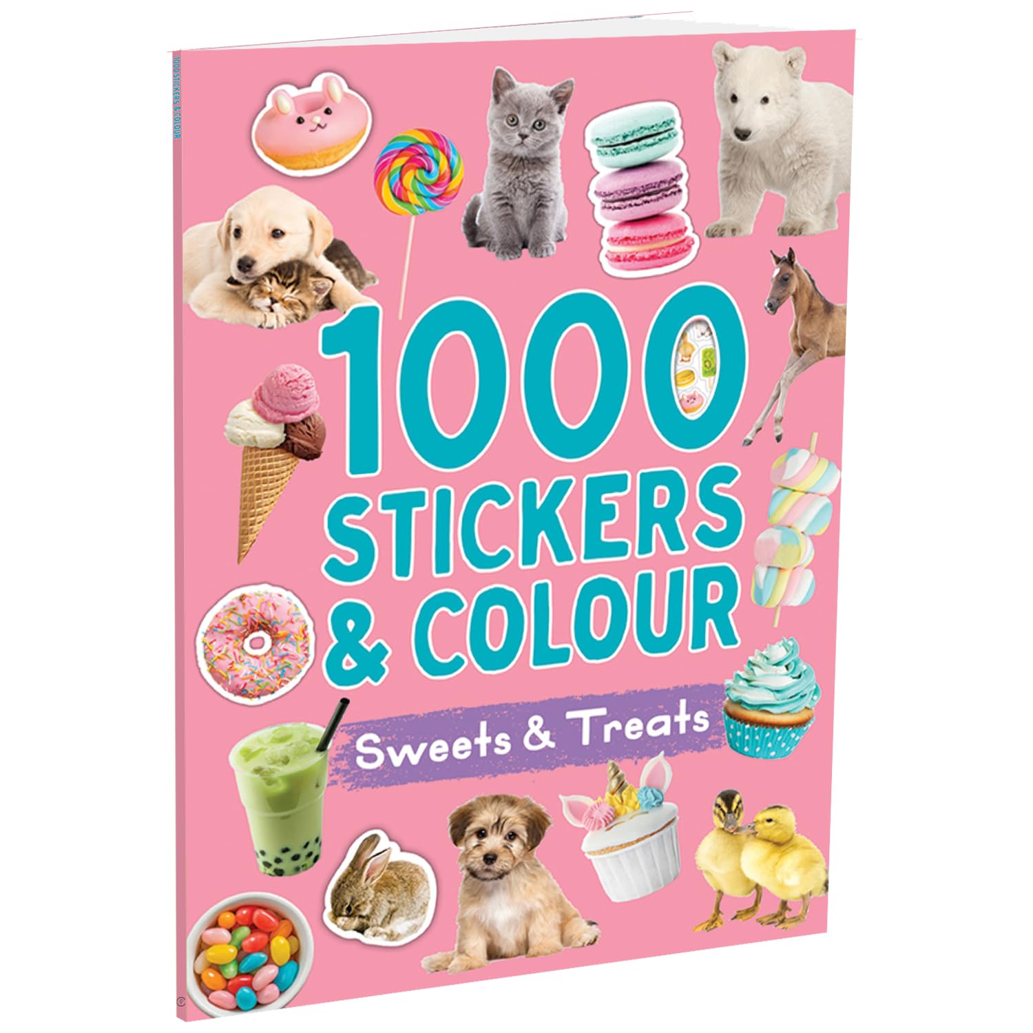 1000 Stickers & Colour: Sweets and Treats | Fun Sticker & Coloring Book for Kids | Cute Animals, Desserts & Treats | 64 Pages of