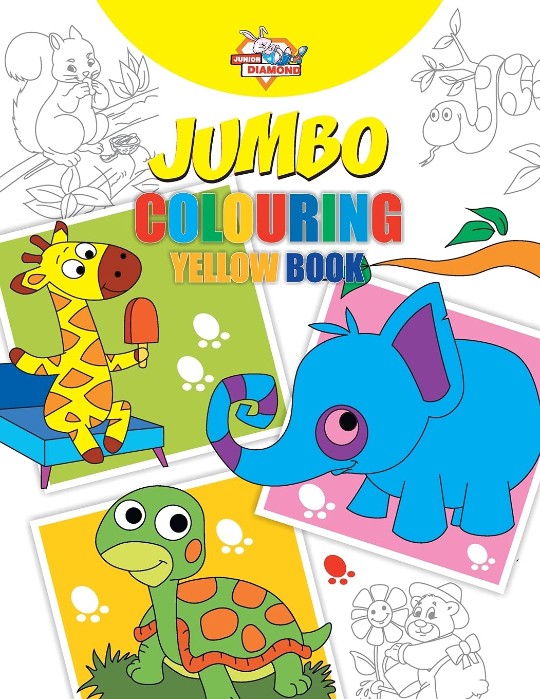 Jumbo Colouring Yellow Book for Kids  Best Gift to Children for Drawing, Coloring and Painting (Bengali Edition)