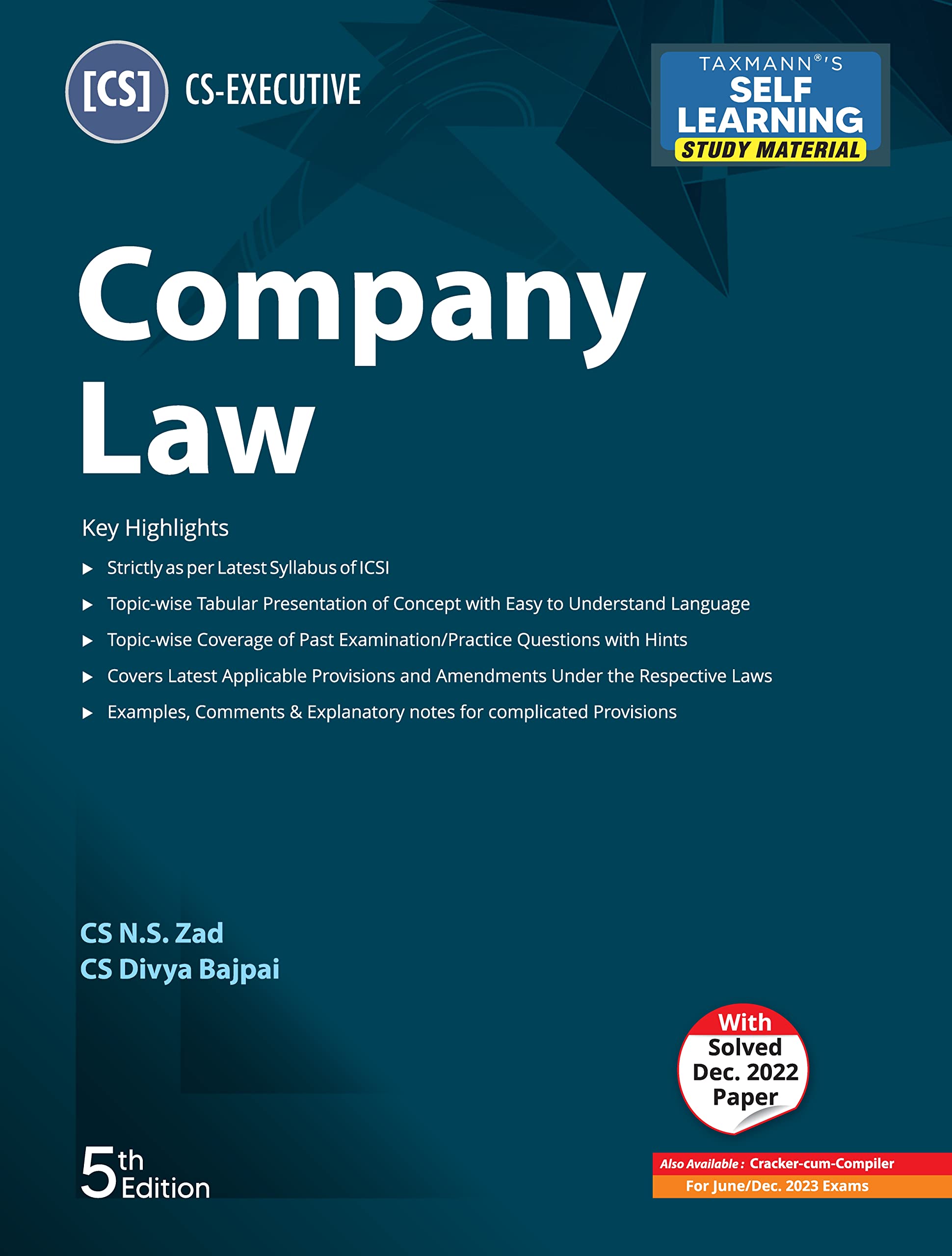 Taxmanns Company Law (Paper 2 | Company Law)  Most updated & amended study material in simple/concise language covering subje
