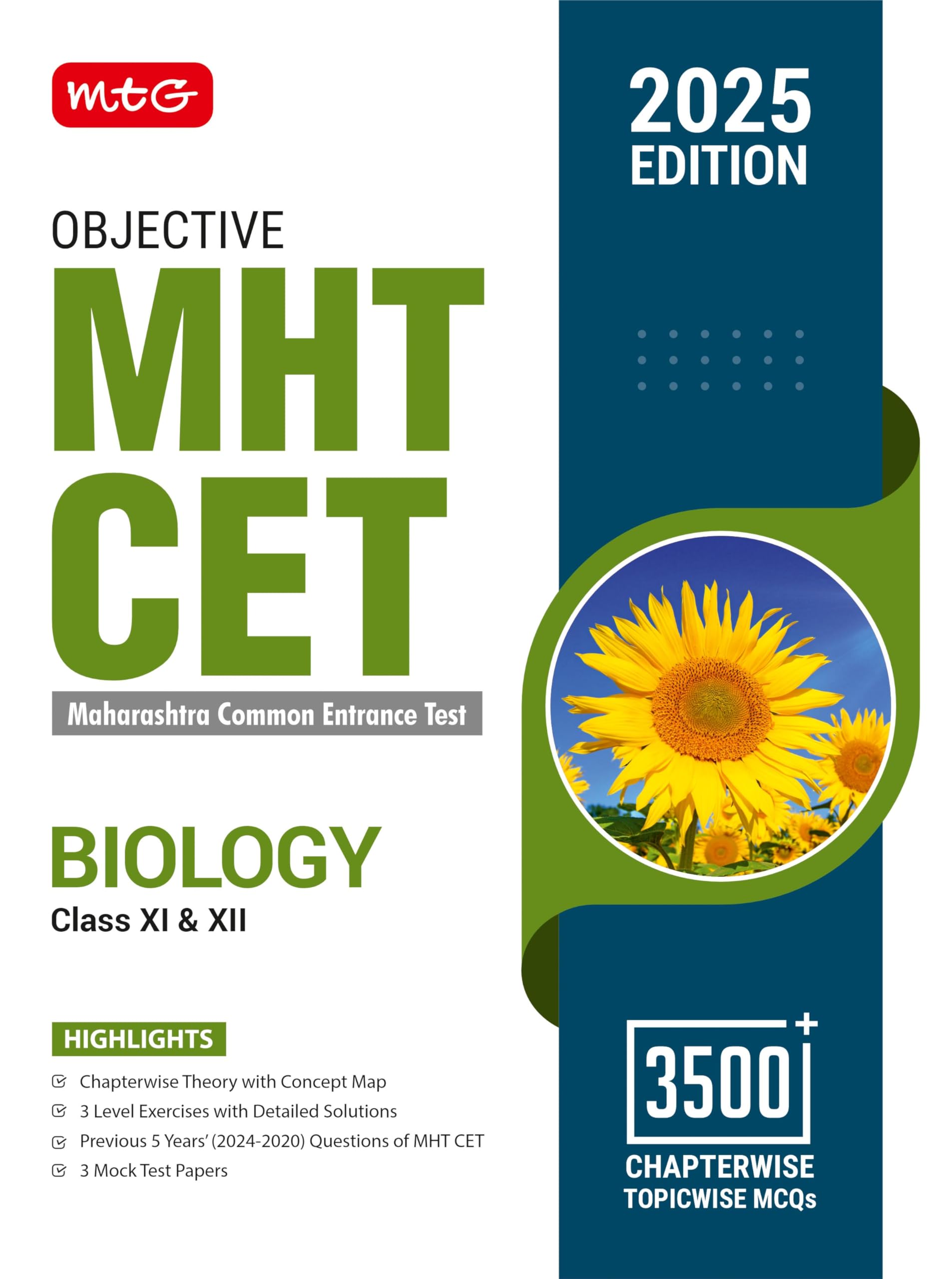 MTG Objective MHT CET Biology Book for Pharmacy Entrance Exam 2025 | Previous 5 Years Chapterwise Topicwise Questions (PYQs) & M