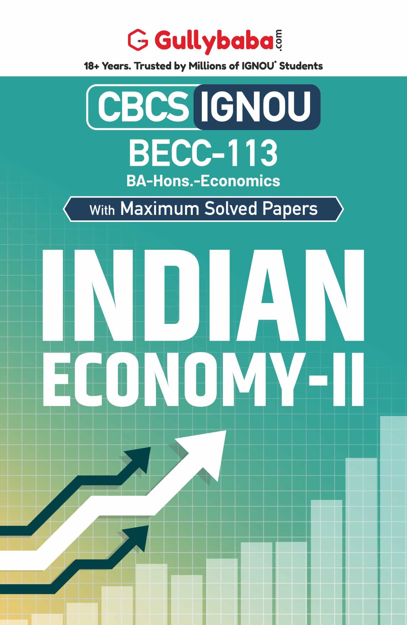 Gullybaba IGNOU CBCS BA (Honours) 6th Sem BECC113 Indian EconomyII in English