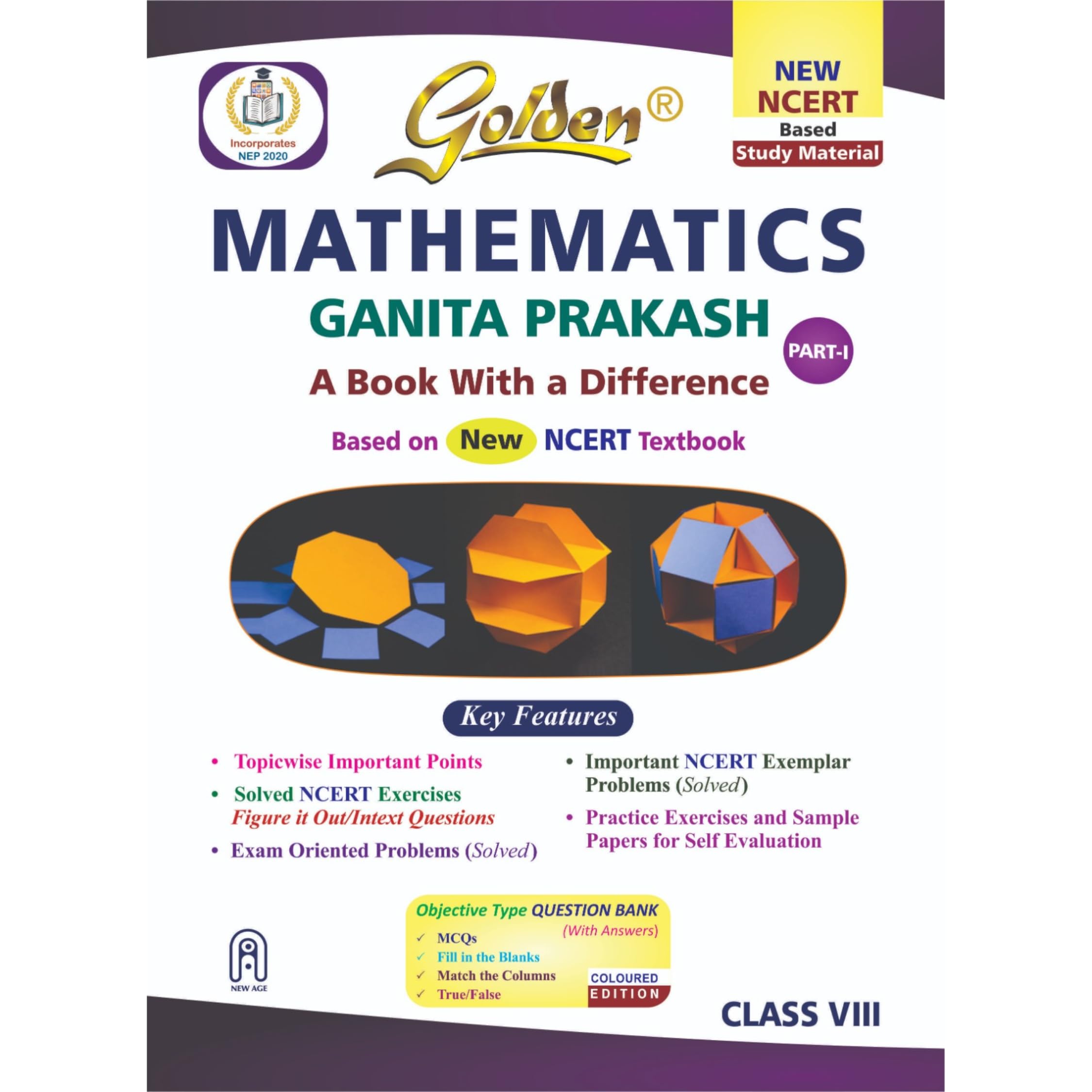 Golden Mathematics Study Material Based On New Ncert Ganita Prakash For Class 8 | For Cbse 2026 Exams | Summary | Solved Ncert T