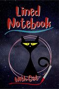 Lined Notebook With Cat : Lined Journal, Cat eyes, 6 X 9 in 120 Pages, Paperback, Black, Perfect for School, Office & Home