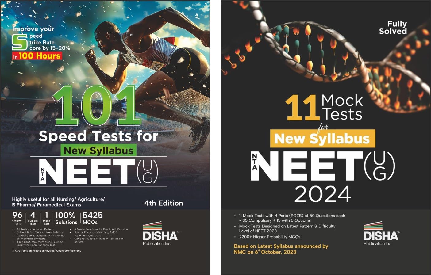 Disha Combo (Set Of 2 Books) 101 Speed Tests With 11 Mock Tests For New Syllabus Nta Neet (Ug) 2Nd Edition | Improve Your Score 