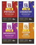 Disha Combo Of Super 15 Cbse Class 12 Physics, Chemistry, Mathematics & English Core 2025 Sample Papers | 2024 Solved Papers | T