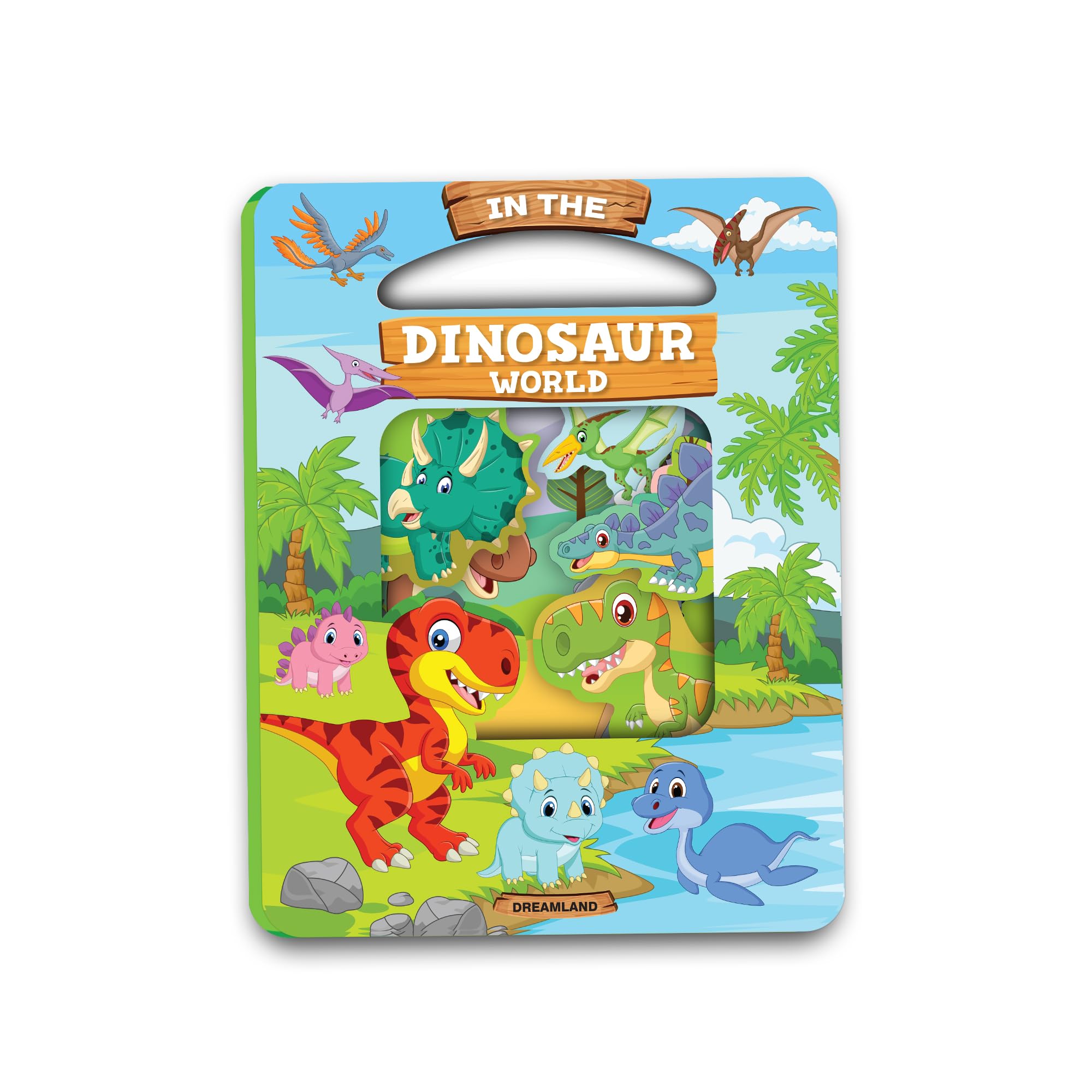 In The Dinosaurs World Die Cut Window Board Book For Kids Age 3+ | Early Learning Picture Book With Fun Dinosaur Facts, Bright P