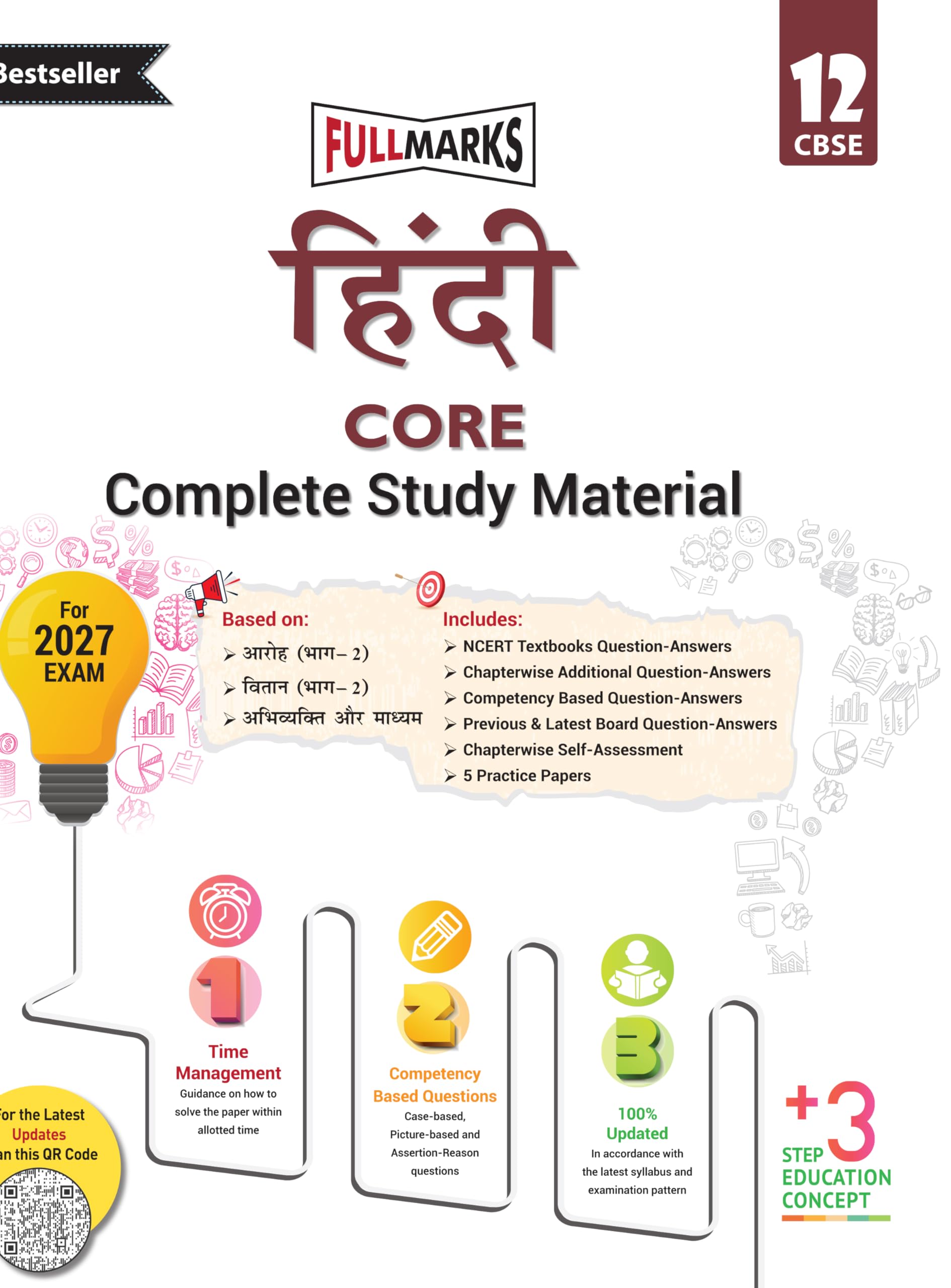 Full Marks Hindi Core Complete Study Material Class 12 | Based on Aroh (Part2), Vitaan (Part2), Abhivyati And Madhyam | Includ