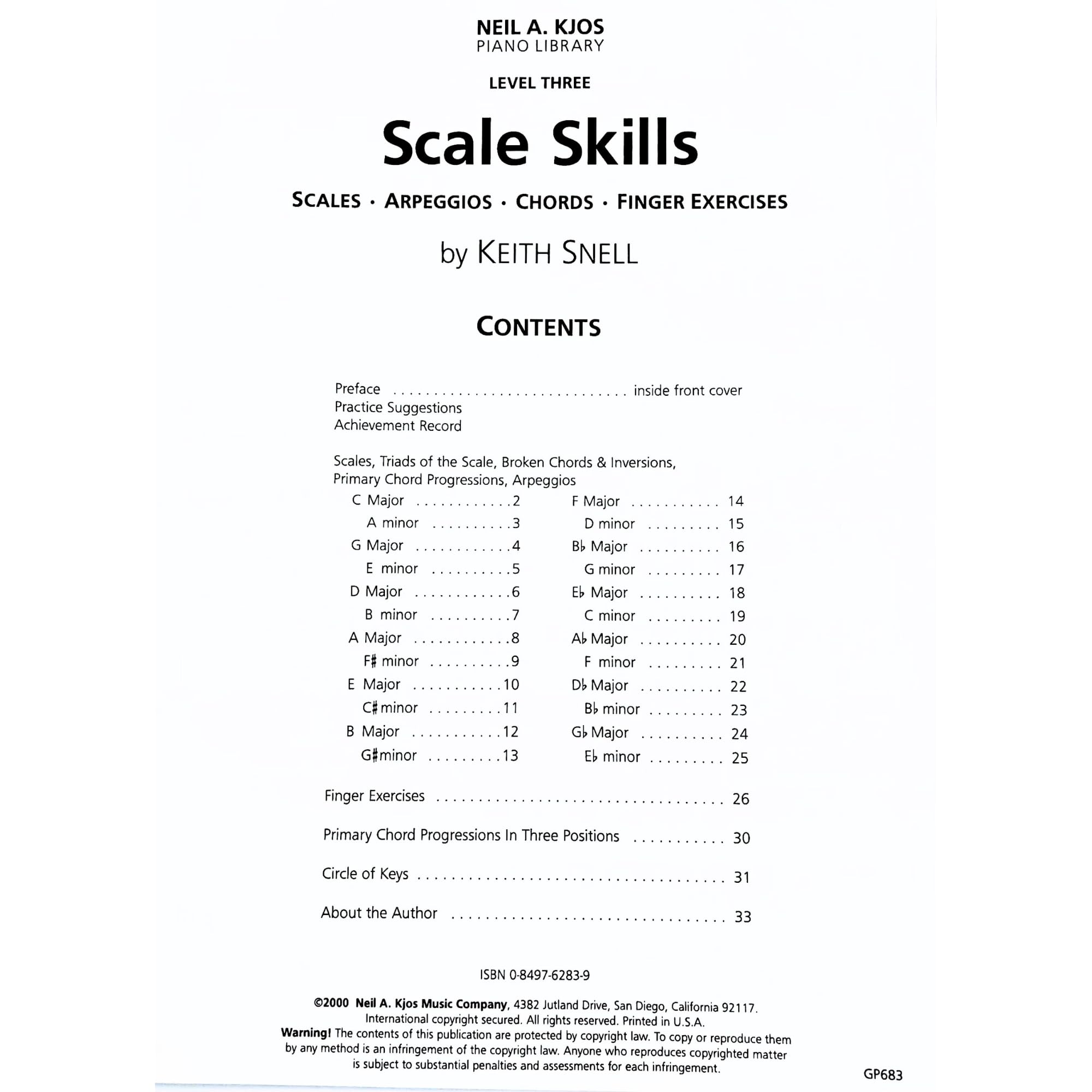 GP683  Scales Skills Level 3 (Neil A. Kjos Piano Library)