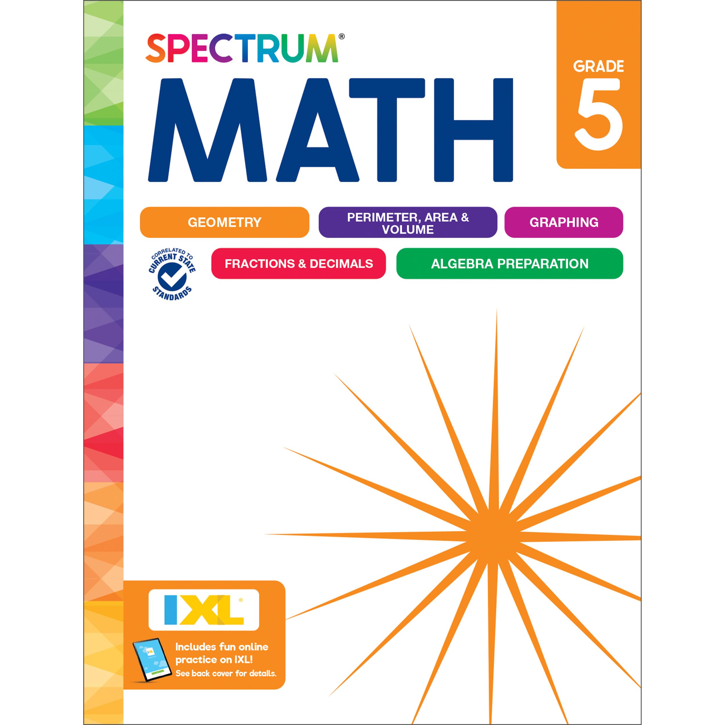 Spectrum 5th Grade Math Workbooks, Mathematics Activity Book for Kids Ages 1011, Geometry, Fractions, Decimals, Algebra Prep, a