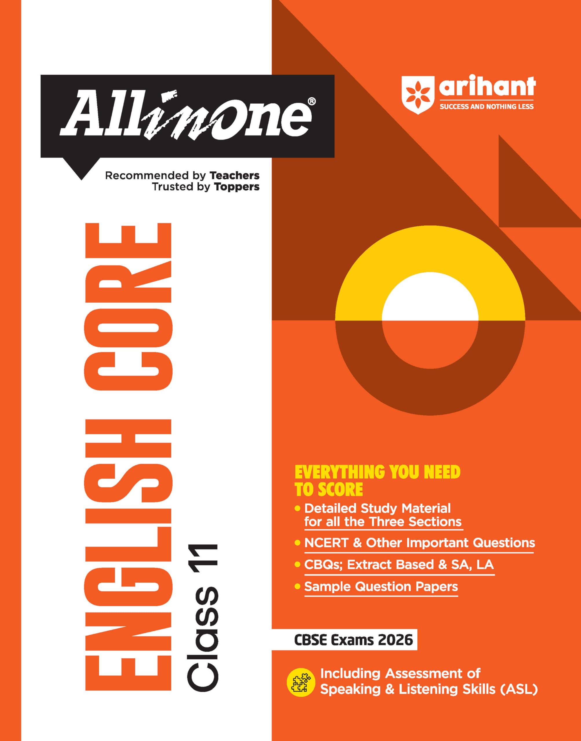 Arihant All In One English Core Class 11 For Cbse Exams 202526 | Revised Edition As Per Latest Syllabus | Detailed Study Materi