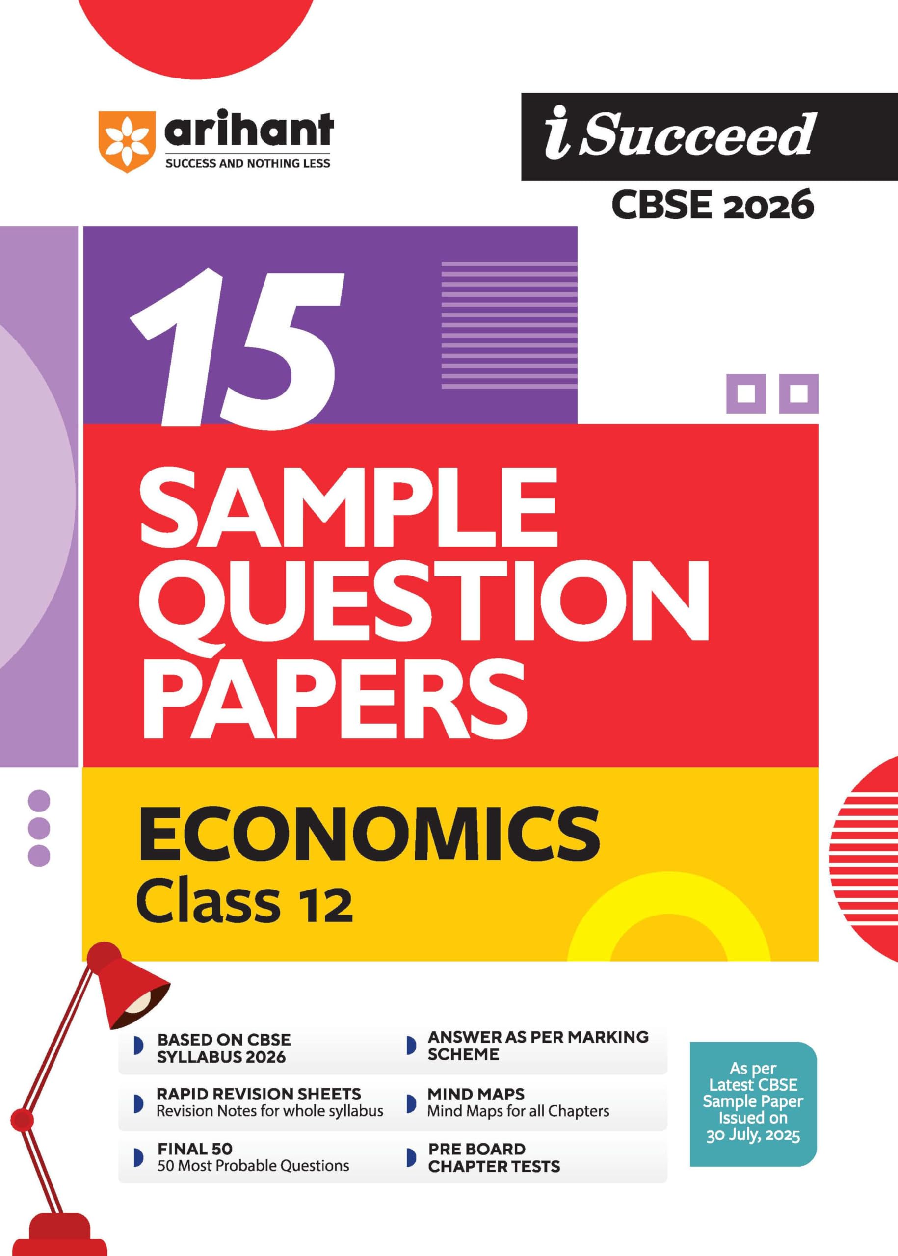 Arihant I Succeed Cbse Sample Question Papers Class 12 Economics Exam 2026 | 15 Solved & Practice Papers | Based On Latest Cbse 