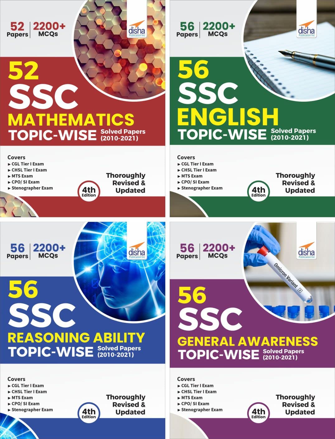 56 Ssc TopicWise Solved Papers (2010  2021)  Cgl, Chsl, Mts, Cpo  Mathematics, English, Reasoning Ability & General Awarenes