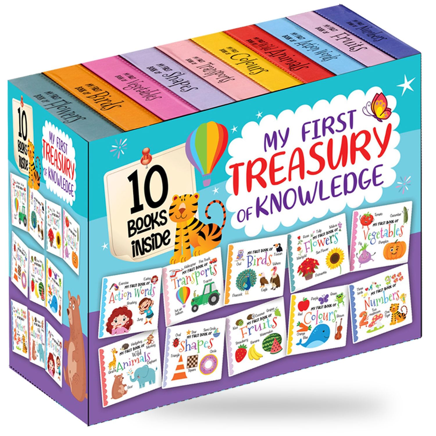 My First Treasury of Knowledge: Library BoxSet of 10 Beautifully Picture & Activity Board Books for Preschool & Nursery  Childr