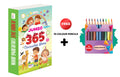 JUMBO  365 Colouring Book and 10 Colour Pencils : colouring book with colour pencils, educational colouring book, kids drawing