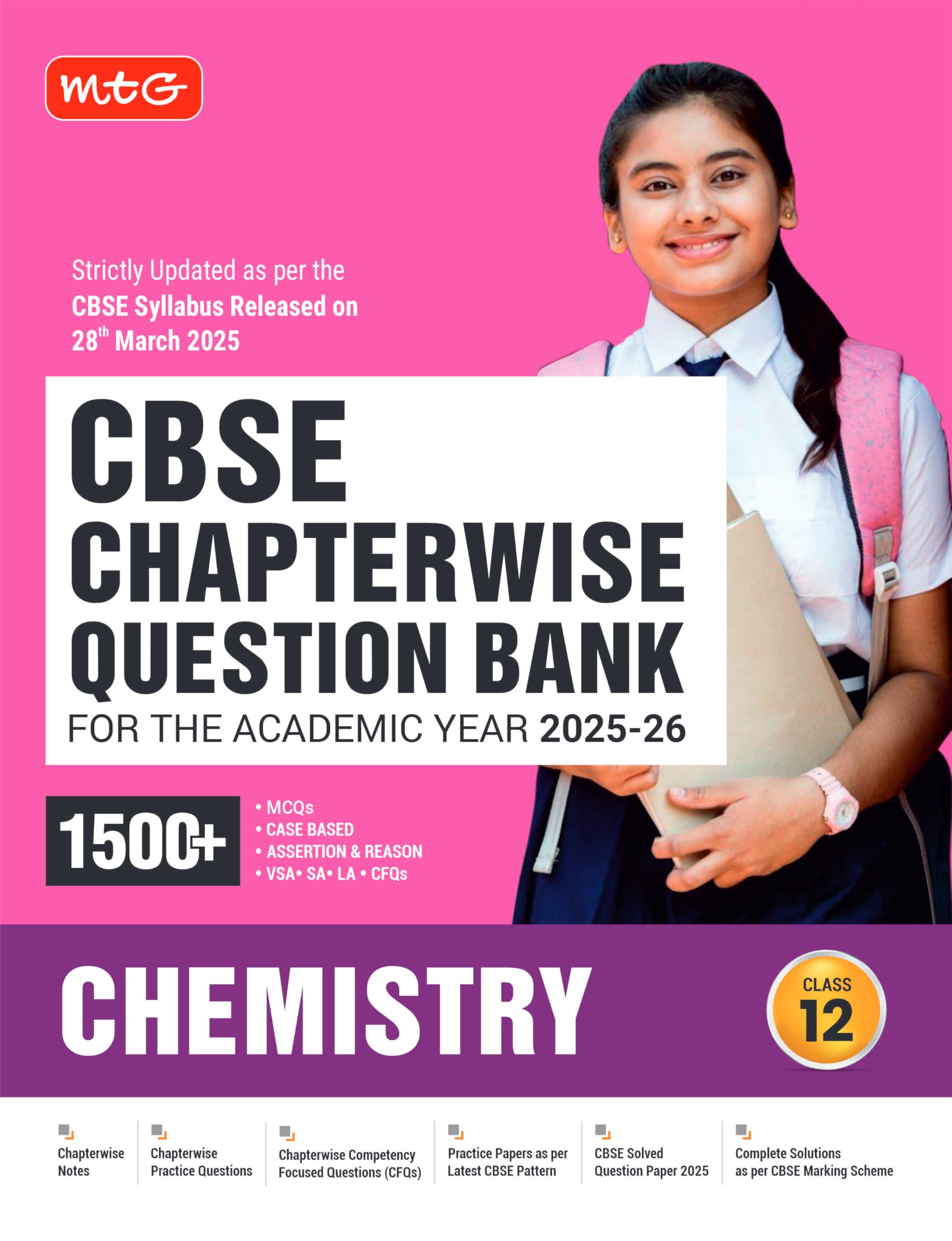 MTG CBSE Chapterwise Question Bank Class 12 Chemistry For 2026 Board Exam | As Per Latest CBSE Syllabus Released on 28 March 202