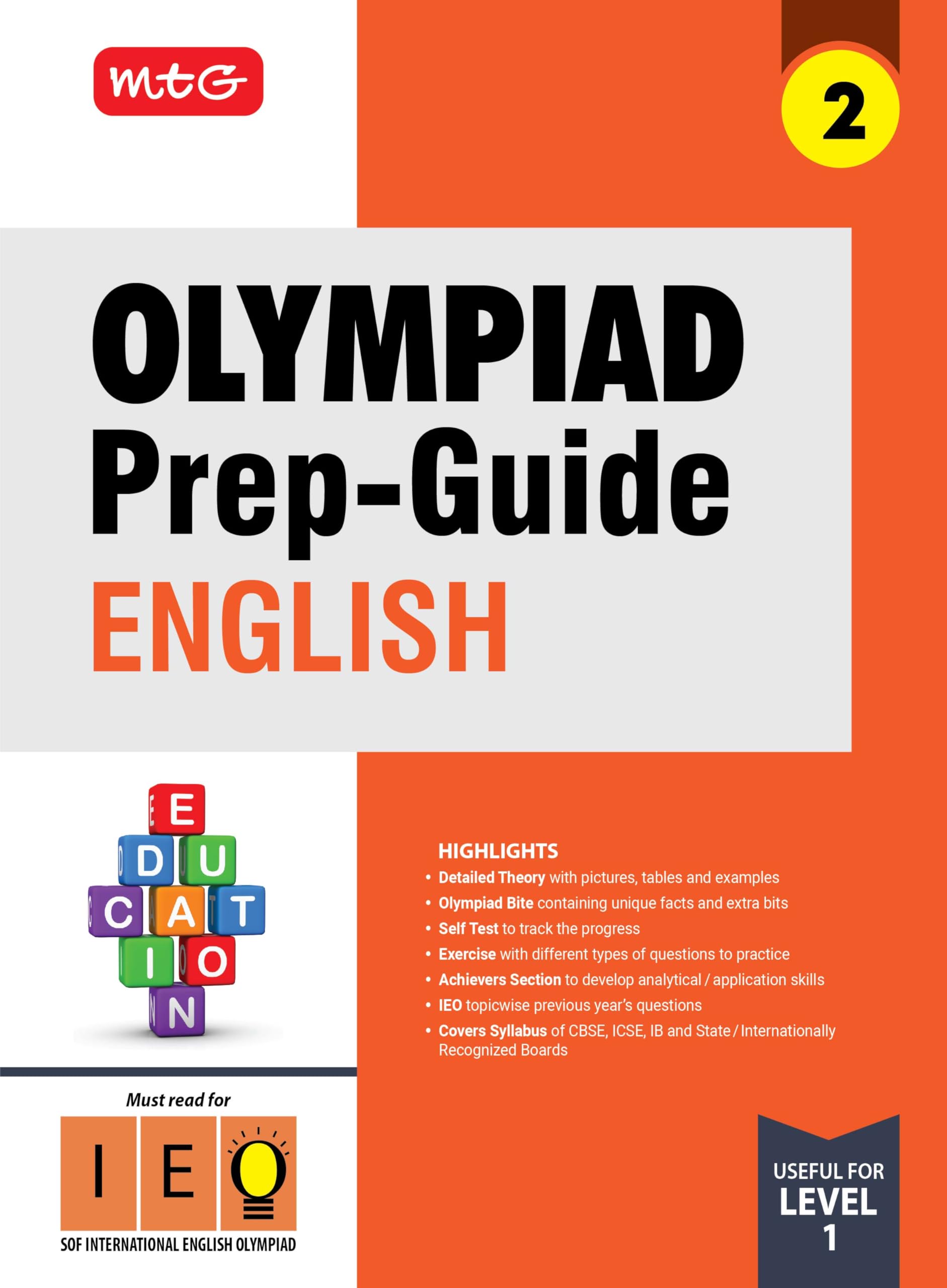 Mtg Olympiad PrepGuide Class 2 English (Ieo)  Detailed Theory, Ieo Topicwise Previous Years Questions With Self Test For Sof 2