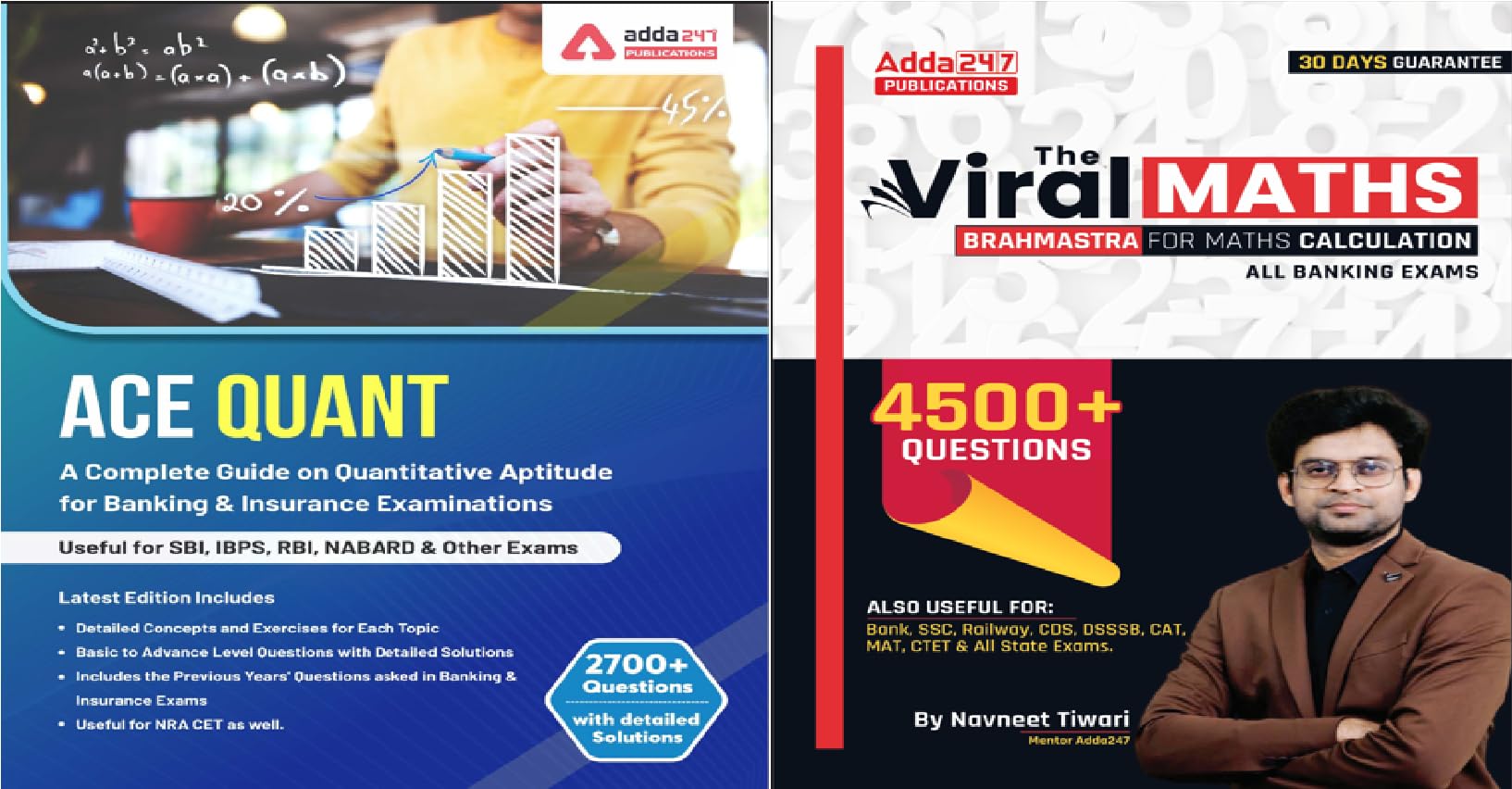 Ace Quantitative Aptitude & Viral Maths Combo For Ibps / Sbi / Rrb / Rbi Bank Clerk / Po Prelims & Main Exams (English Printed E