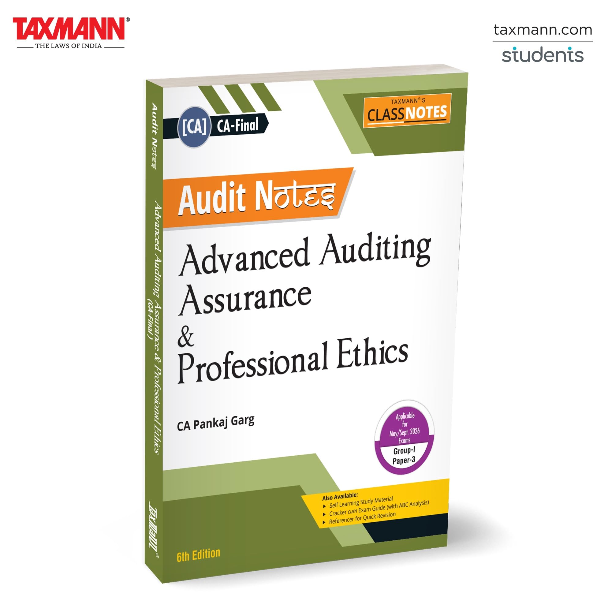 Taxmanns CLASS NOTES for Advanced Auditing Assurance & Professional Ethics | Audit Notes (Paper 3 | Audit)  Concise | Structu