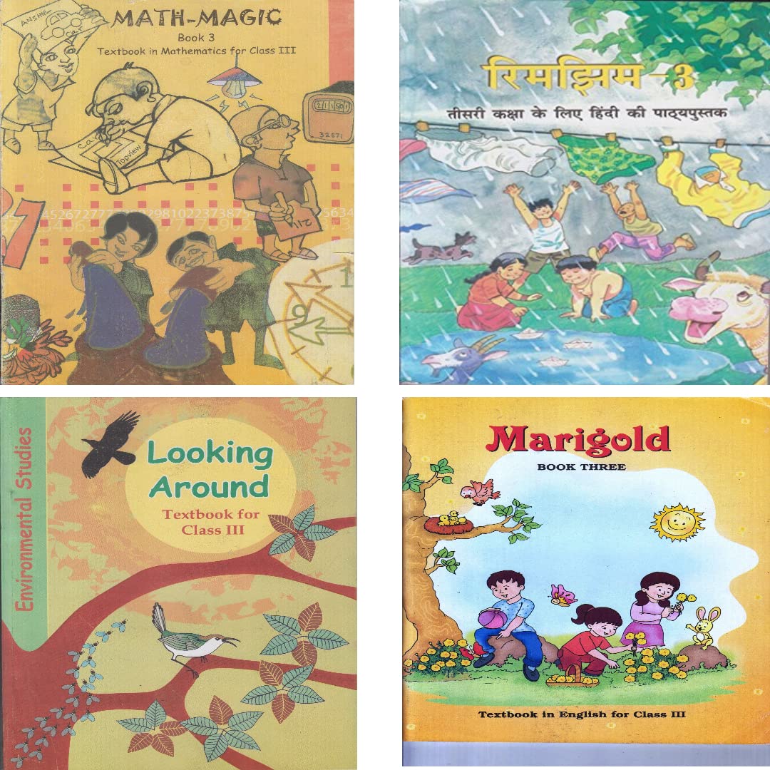 Ncert , Class  3 Set Of 4 Books ( Marigold , Rhimjhim , Looking Around , MathsMagic ) 2022 Edition
