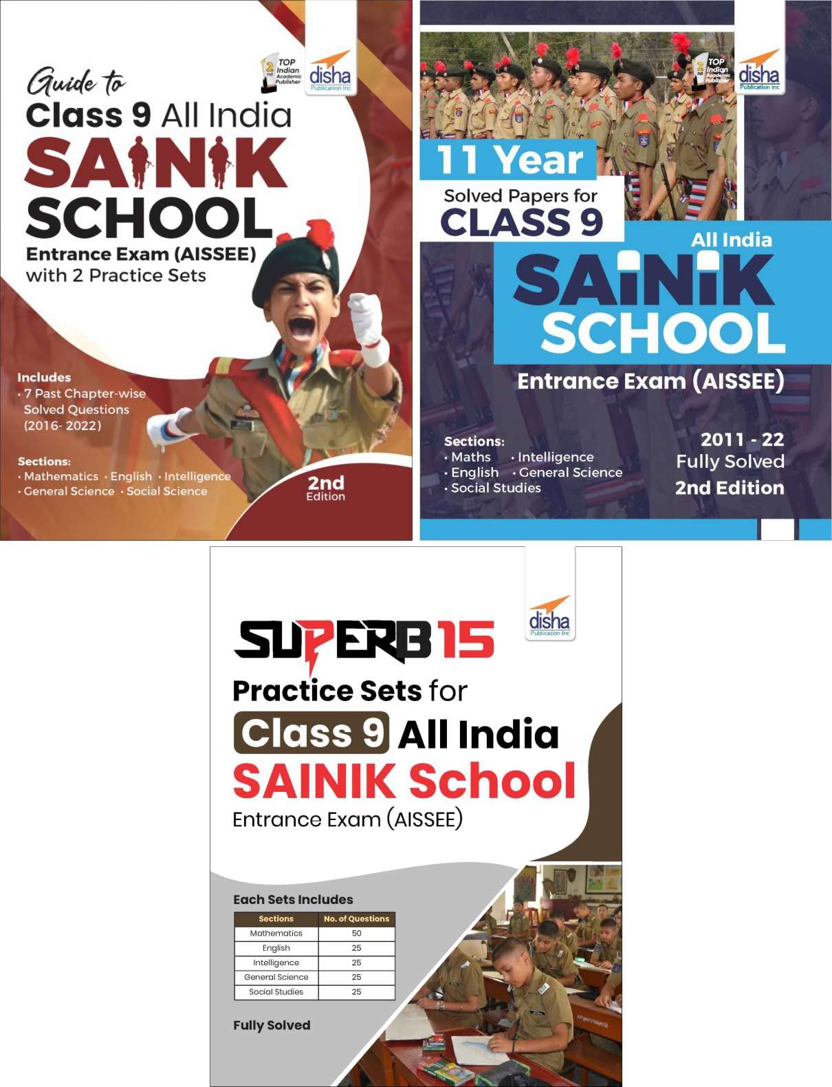 Study Package For Aissee Class 9 All India Sainik School Entrance Exam (Set Of 3 Books) Guide + Solved Papers + Practice Sets  