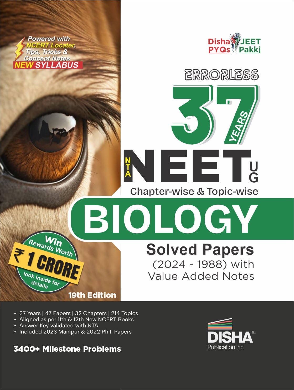 Errorless 37 Years Nta Neet (Ug) ChapterWise & TopicWise Biology Solved Papers (2024  1988) With Value Added Notes 19Th Editi