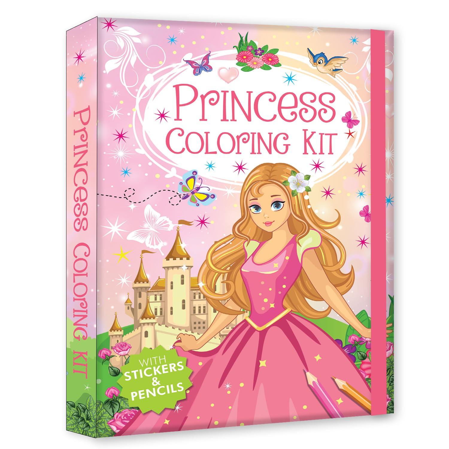 Princess Colouring Art Book Kit for Girls Kids with 8 Stickers Sheets, 48Pages Coloring Activity Book, 6 Color Pencils Colour S