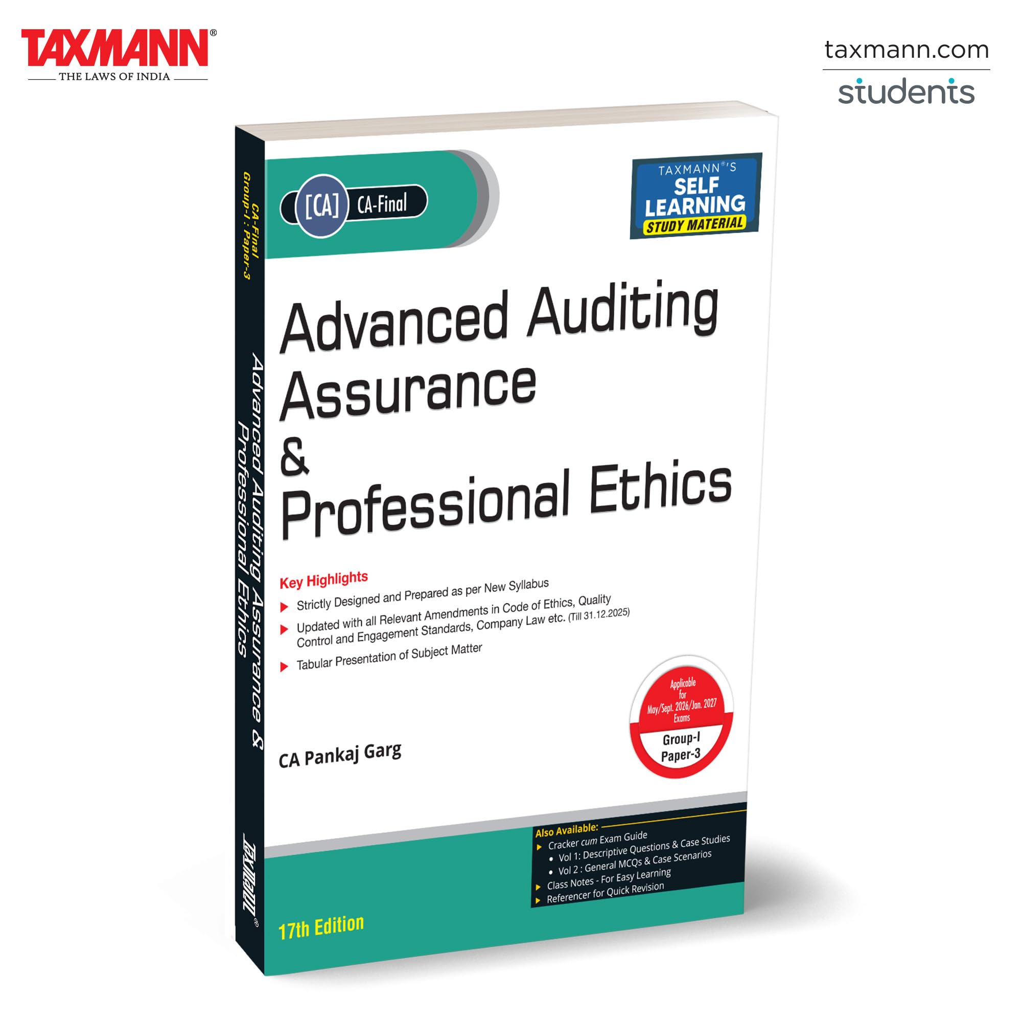 Taxmanns Advanced Auditing Assurance & Professional Ethics (Paper 3 | Audit | STUDY MATERIAL)  Designed for Highscoring | Ex