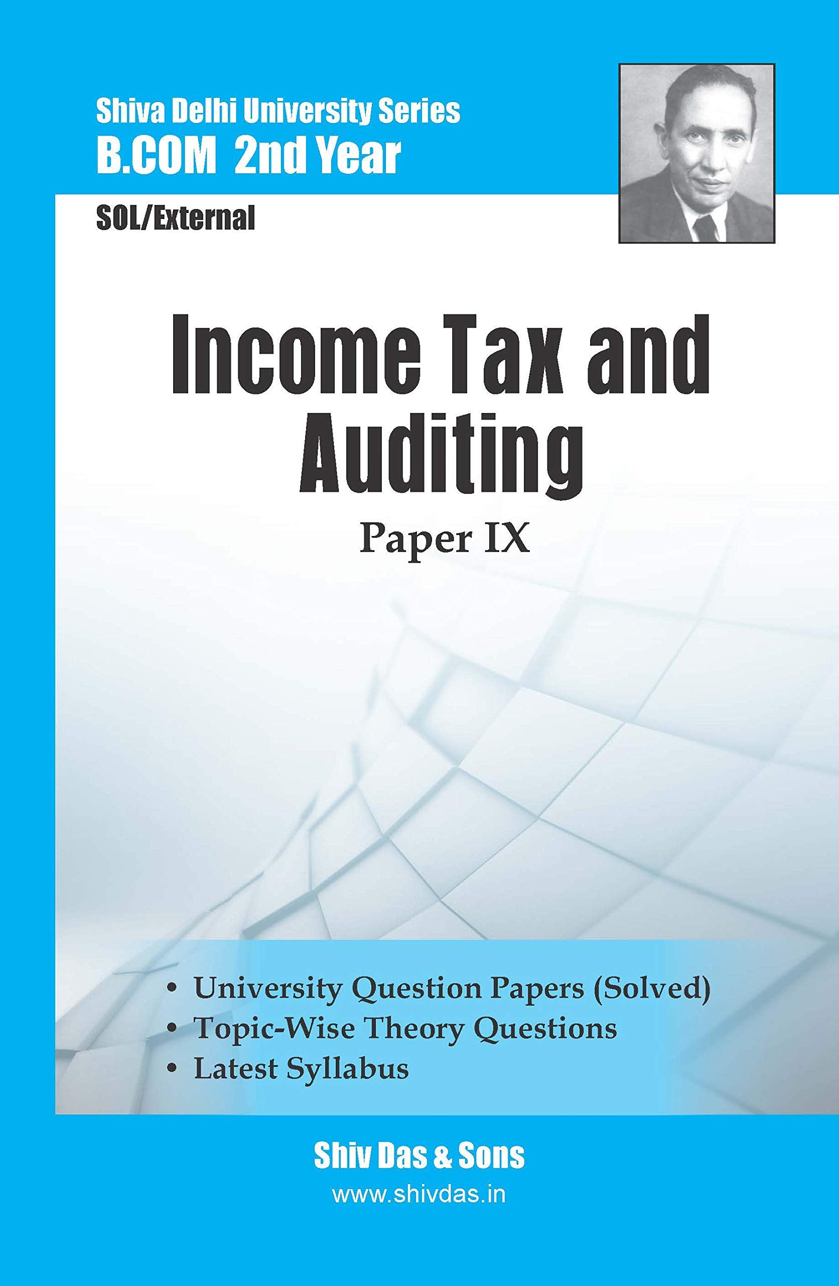Income Tax and Auditing for B.Com SOL Hindi Medium 2nd Year for Delhi University by Shiv Das