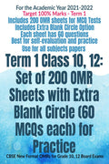 Term 1 Class 10, 12: Set of 200 OMR Sheets with Extra Blank Circle (60 MCQs each) for Practice : CBSE New Format OMRs for Grade 
