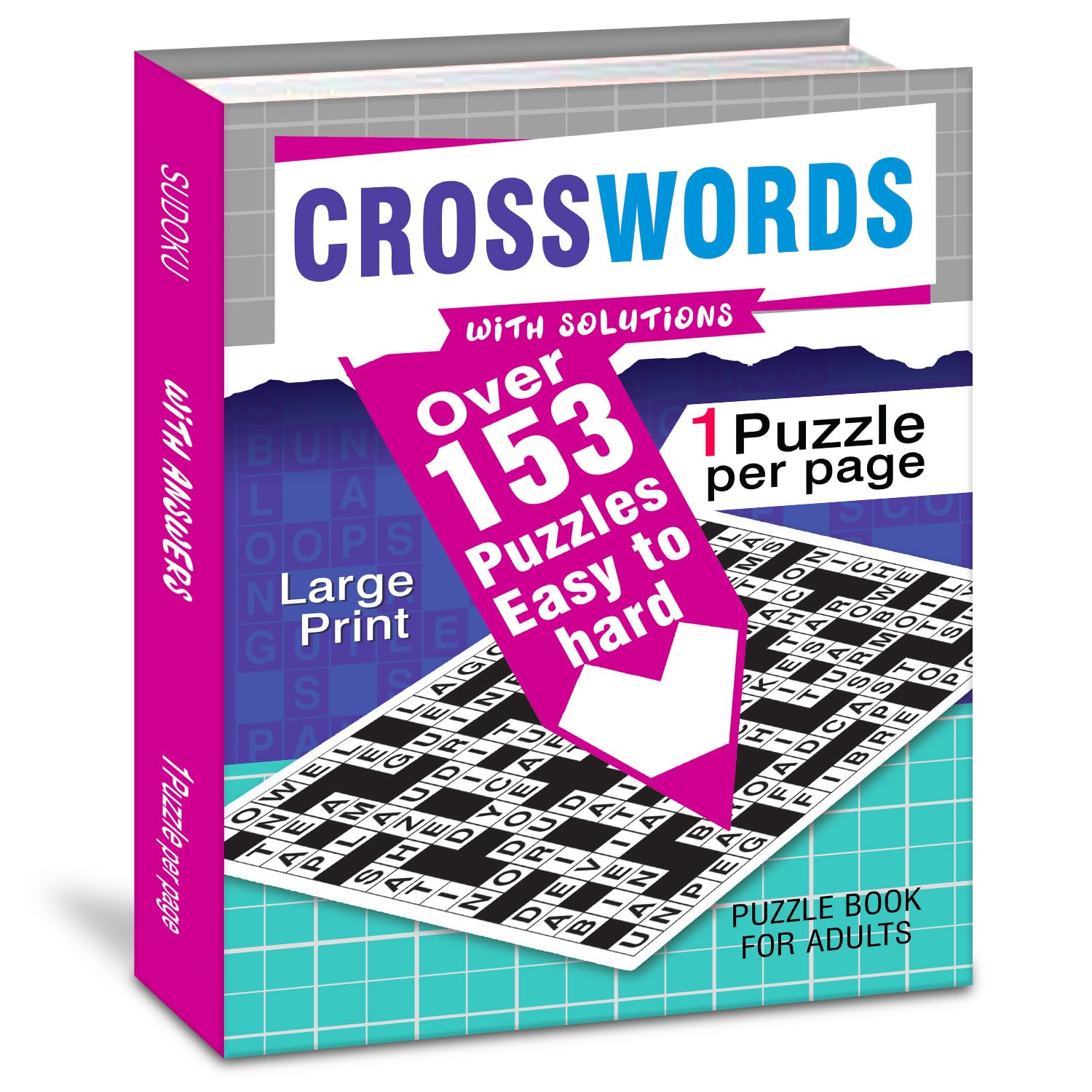 Hello Friend Books Crossword Puzzles Book with Solutions: 150+ Puzzles from Easy to Hard for Adults