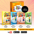 4 Step Phonics Set Of 4 Books Pack For Children Age 3 10 Years / Beginning Sounds, Short Vowels, Long Vowels, Blends & Digraphs