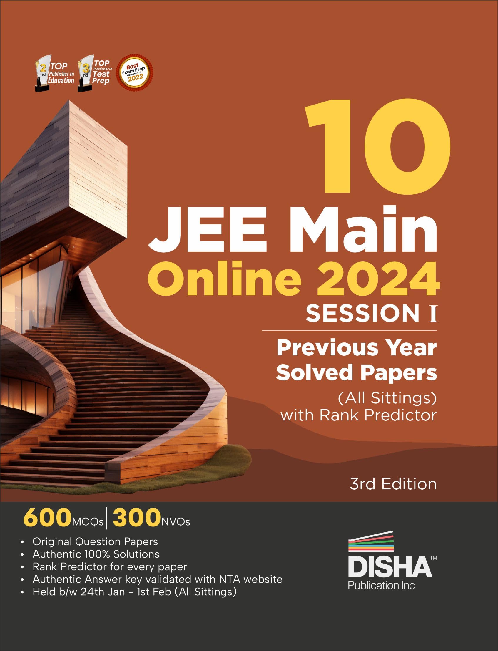 12 Jee Main Online 2024 Session I Previous Year Solved Papers (All Sittings) With Rank Predictor 3Rd Edition | Pyqs For Physics,