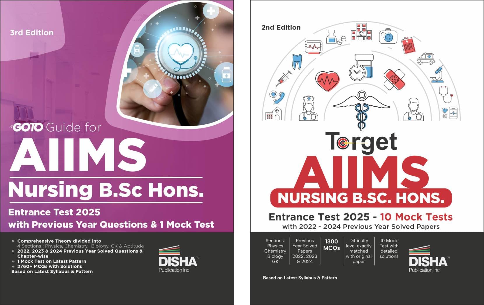 Disha Crack Aiims Nursing B.Sc. Hons. Entrance Test 2025  Study Material With Pyqs & 10 Mock Tests | Physics, Chemistry, Biolog