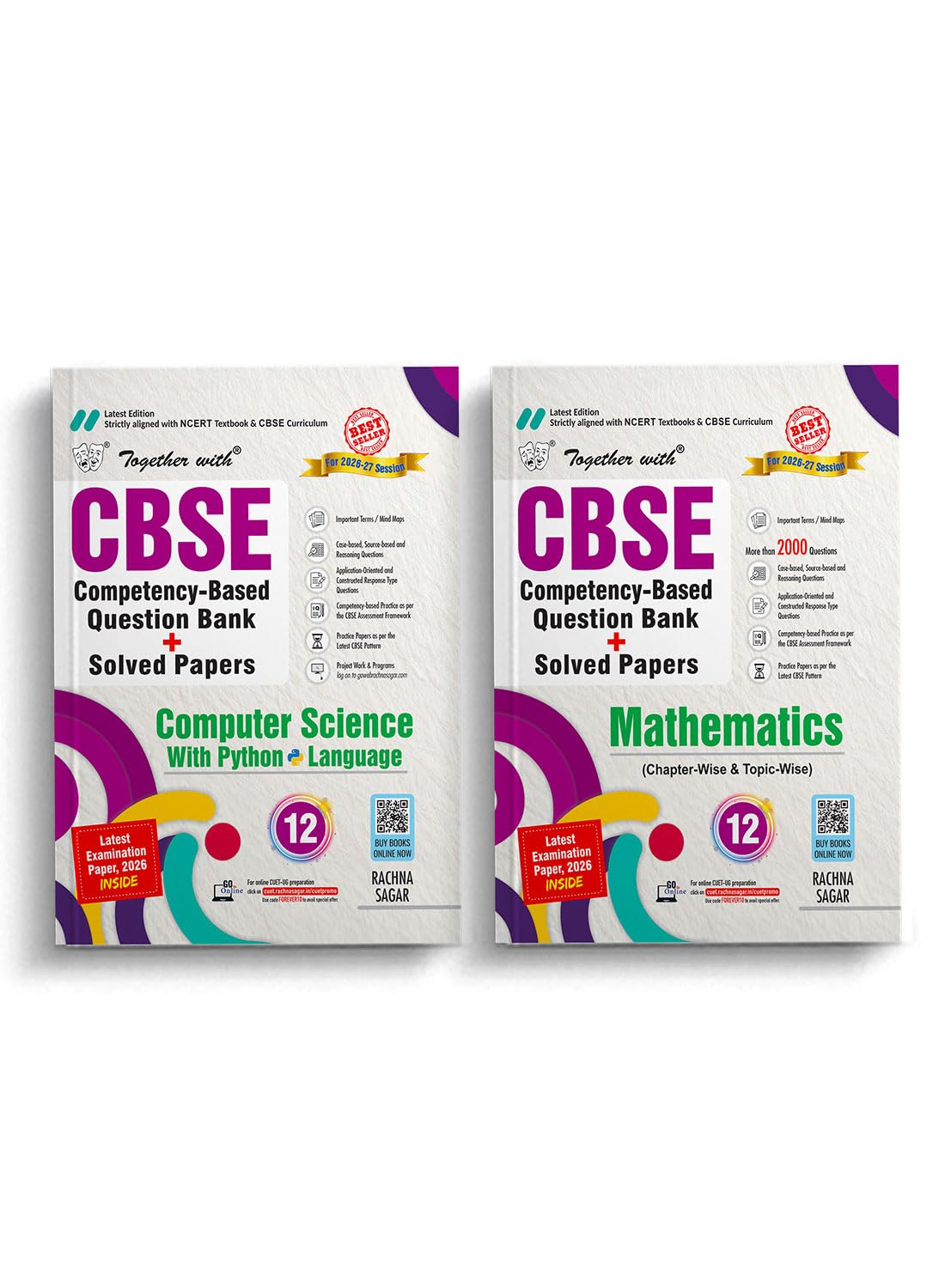 Together with Combo of CBSE Question Bank Class 12 Computer Science with Python & Maths for 2027 Board Exam| Combo of 2 Books wi